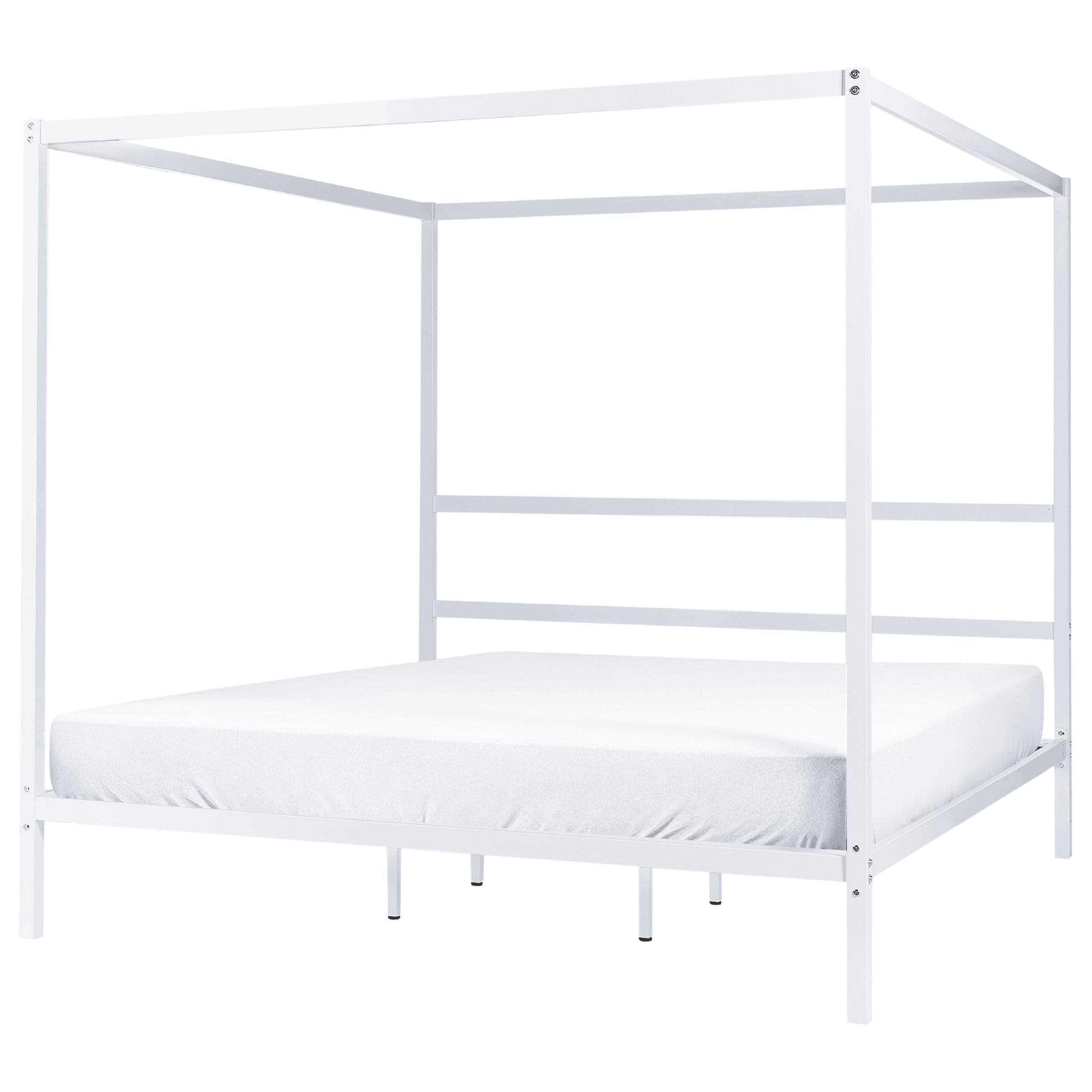 Pylvässänky metalli LESTARDS 180 x 200 cm Valkoinen