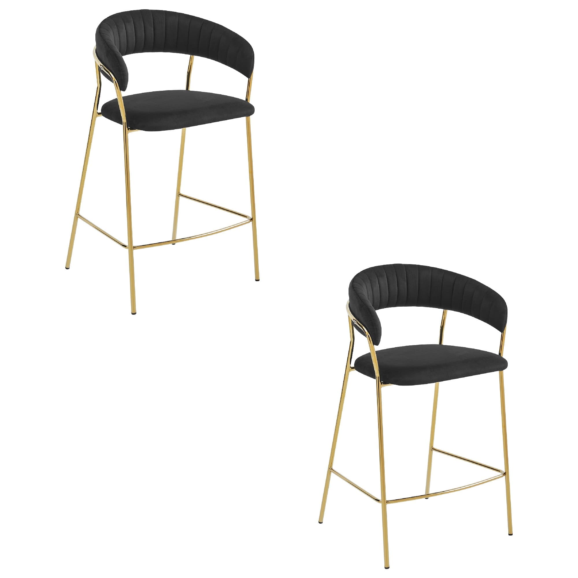 BADIA-baarijakkara, musta sametti, kultaiset jalat (2 kpl)