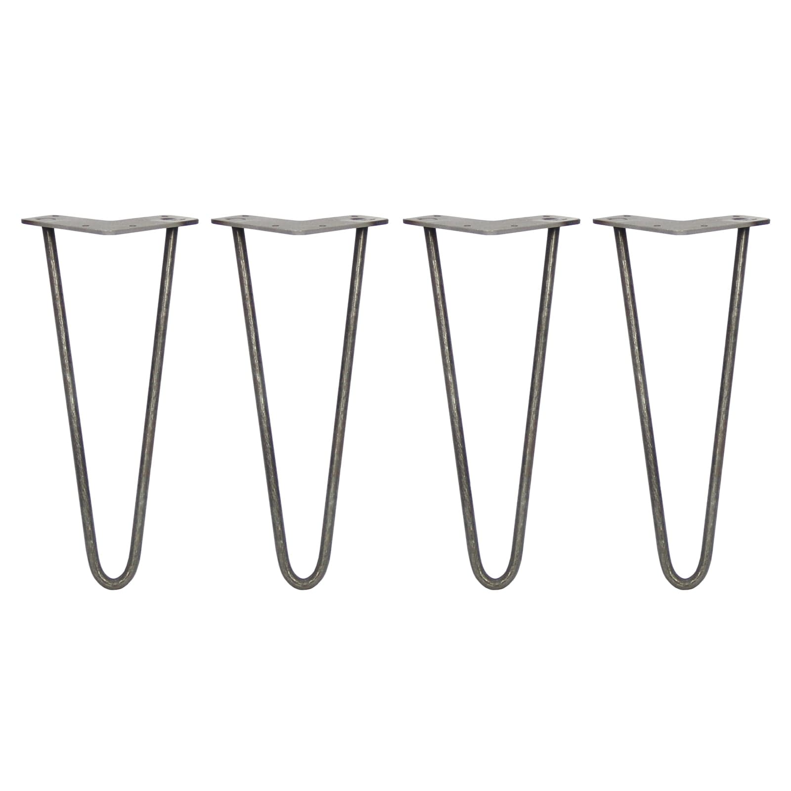 4 x 12 hiusneulan jalat - 2 piikkiä - 10 mm - raakateräs
