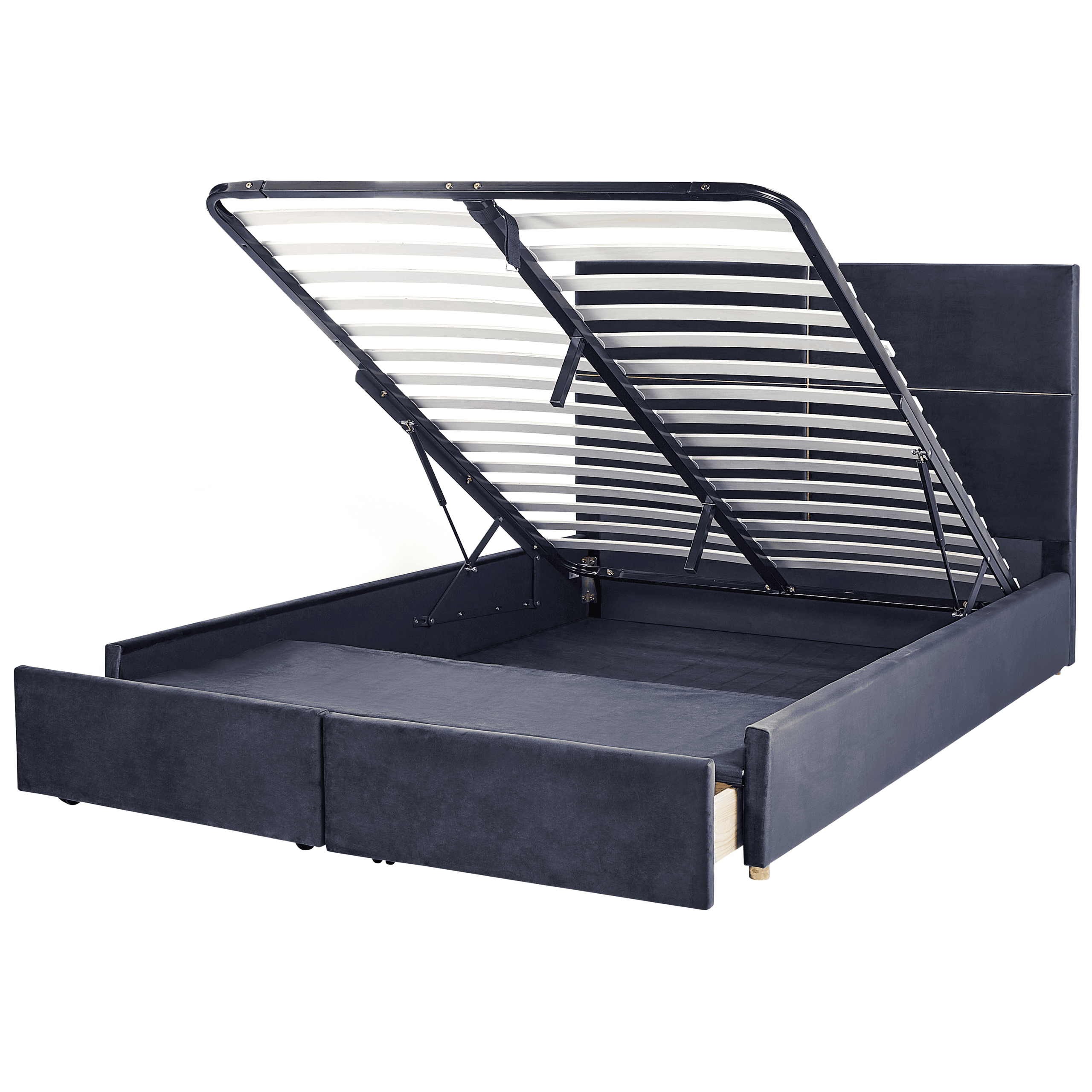 Sänky säilytystilalla sametti VERNOYES 180 x 200 cm Musta