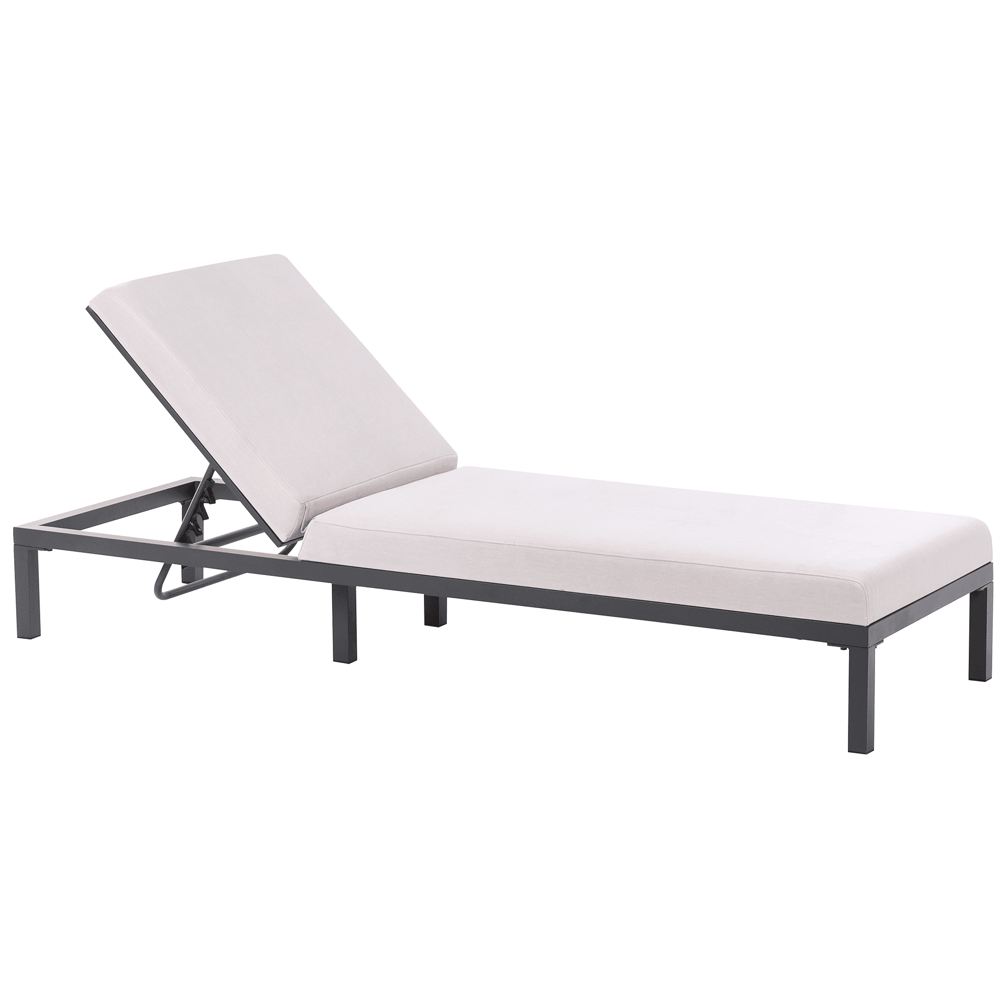 Aurinkotuoli pehmusteella LARIANO metalli Vaaleanbeige