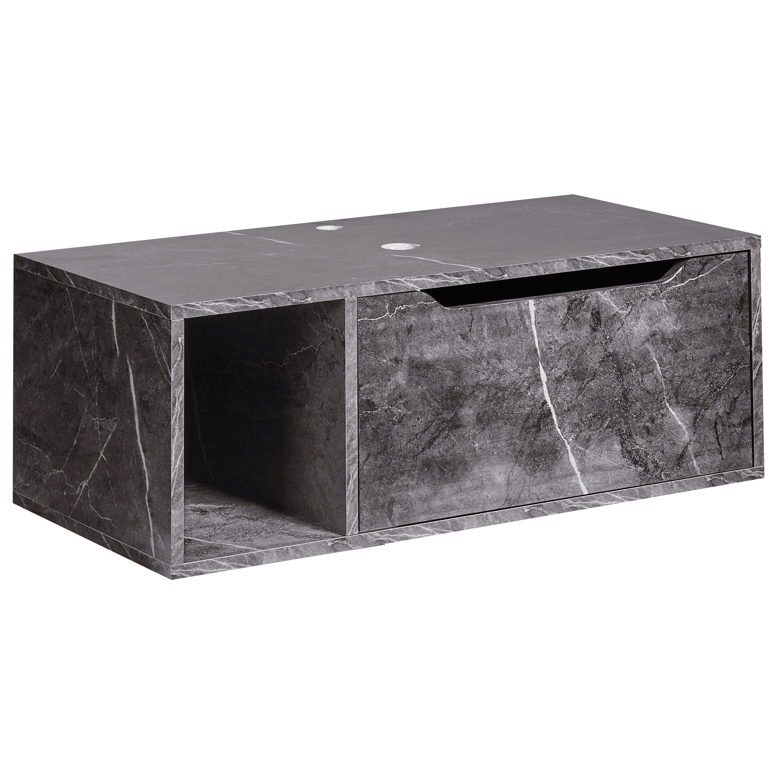 Seinäallaskaappi CASCAVEL 80 cm Musta marmorikuvio