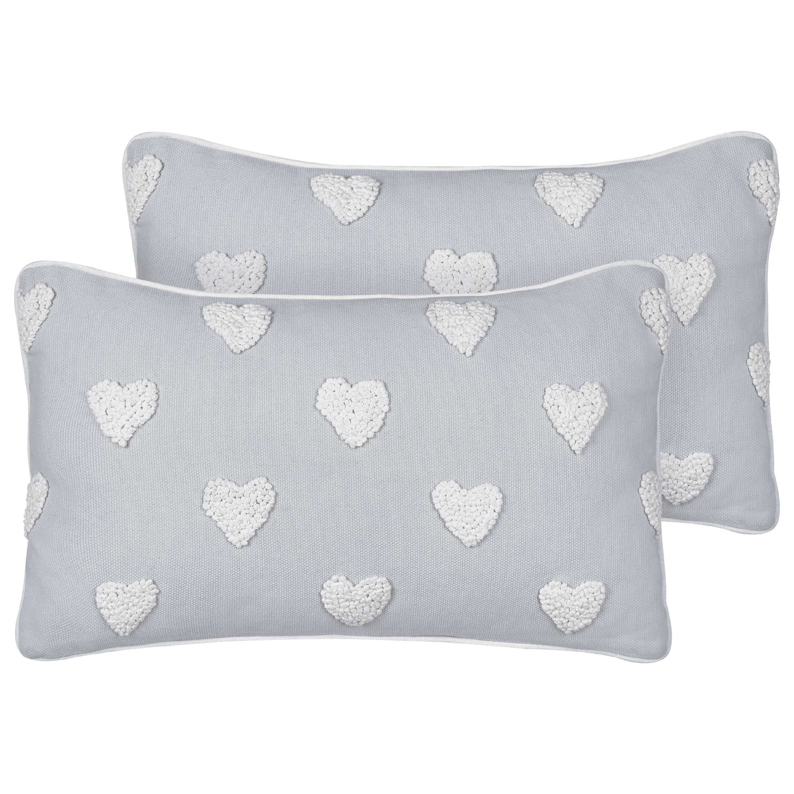 Koristetyynysetti 2 kpl GAZANIA puuvilla 30 x 50 cm Vaaleanharmaa