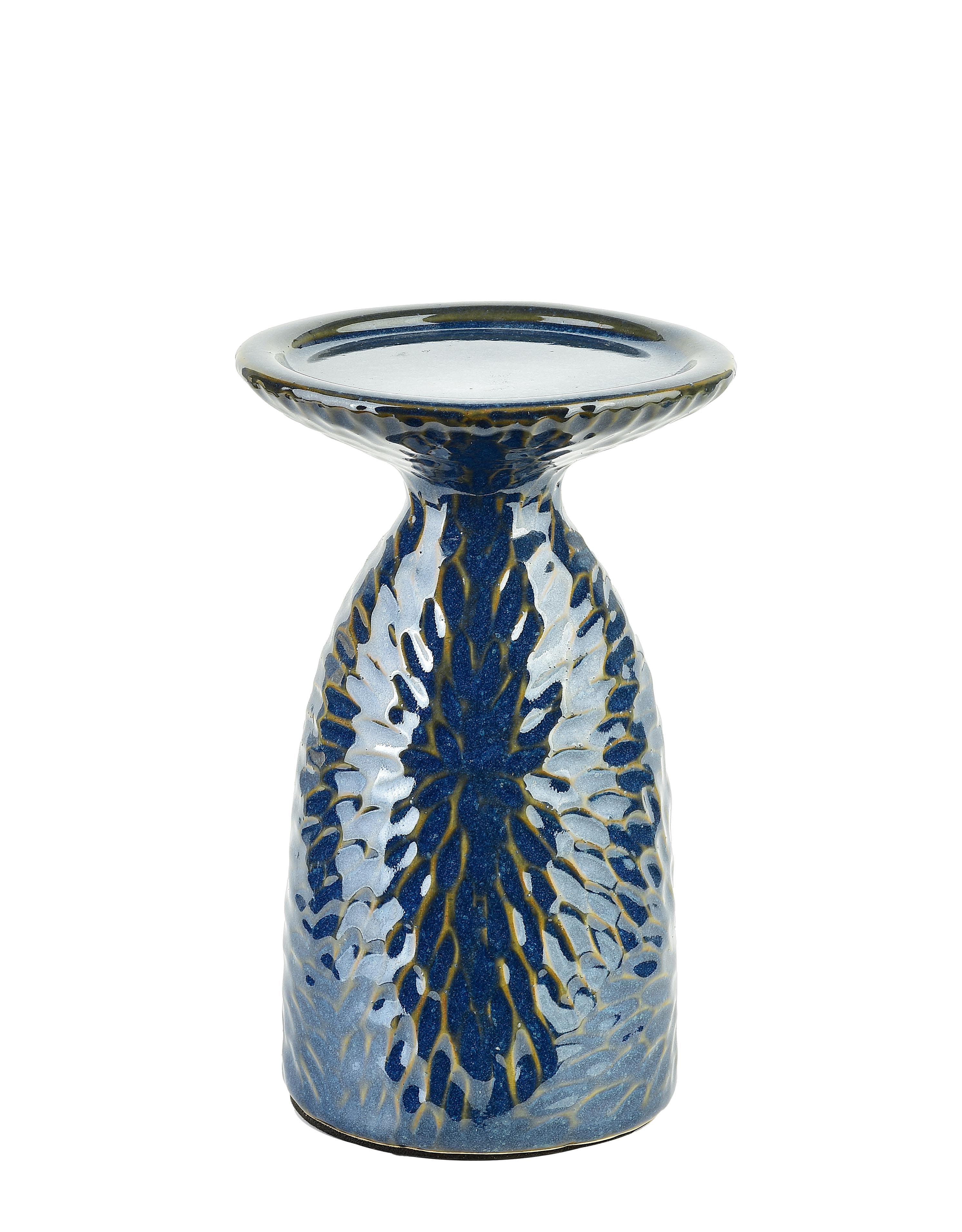 kynttilänpidin keramiikka Mondex Yarine Blue 10.5x8.5x16.5cm blue 1kpl