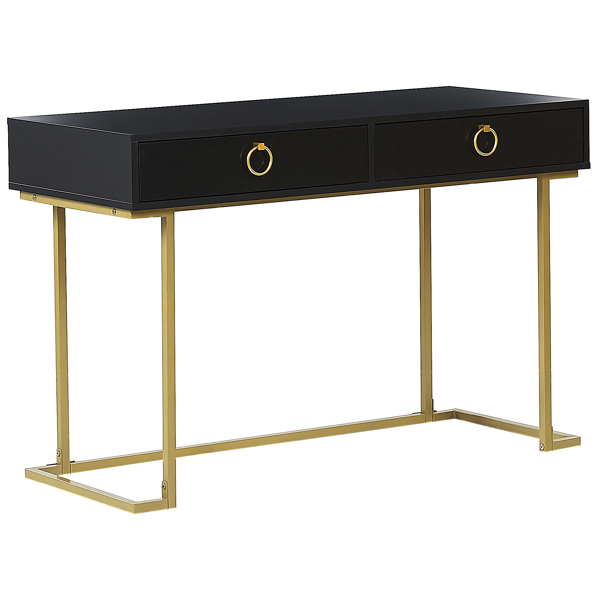 Konsolipöytä Työpöytä WESTPORT Musta/kulta 115 cm 50 cm säilytystila