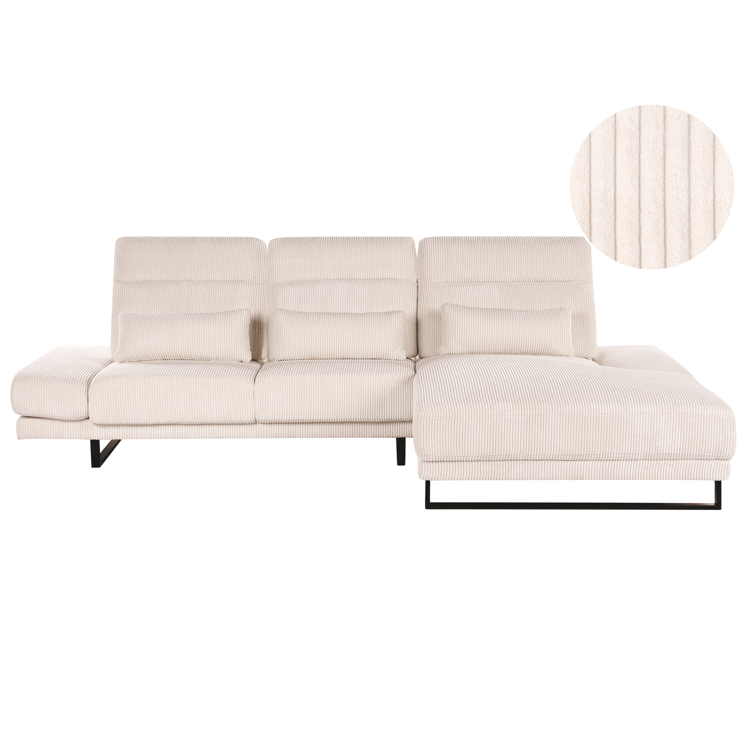 Kulmasohva IKAST vakosametti Beige 4-istuttava Vasen