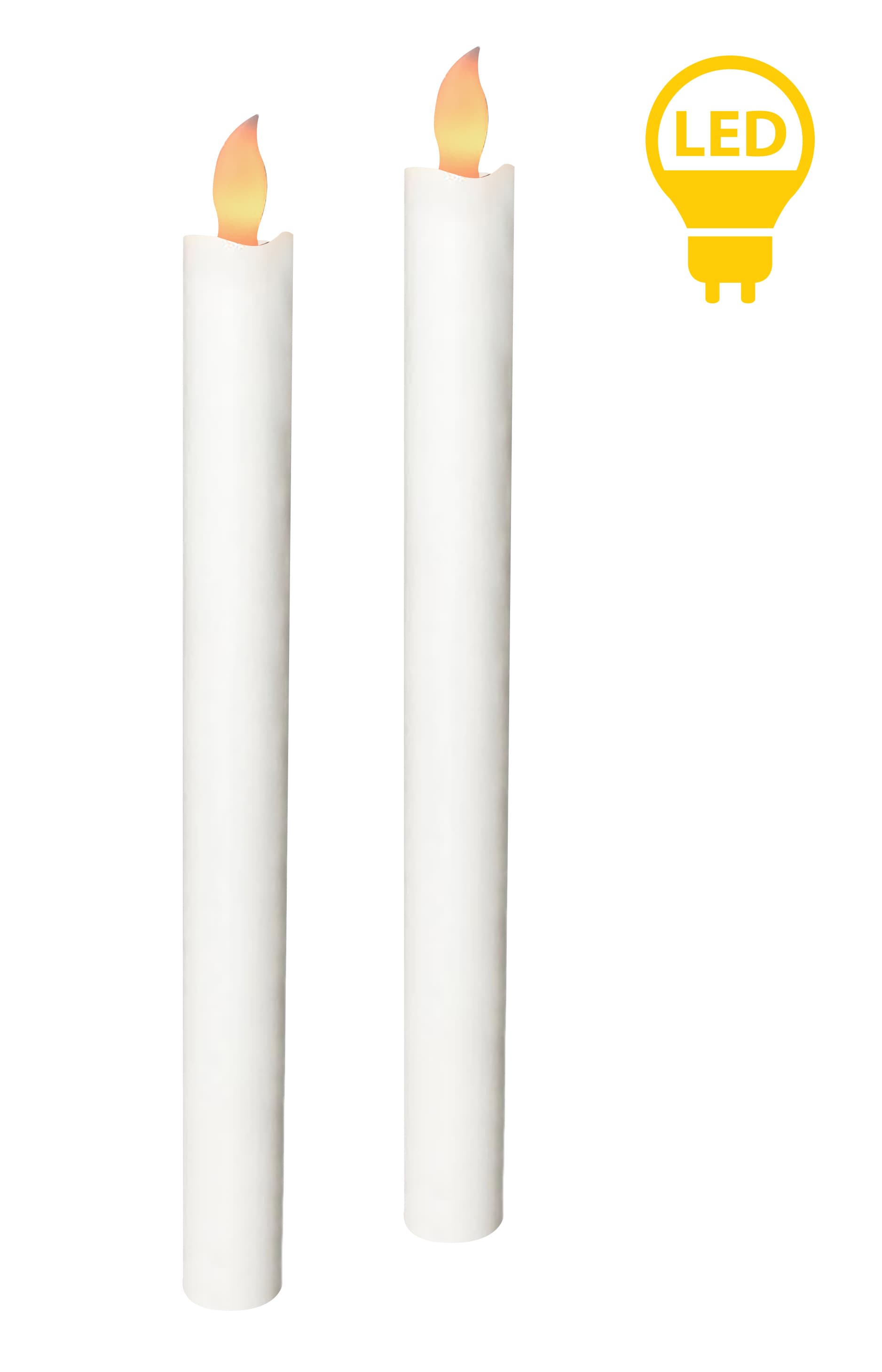 LED-pöytäkynttilät Prima IDALIA Ø2x24,5 cm valkoinen 2 kpl