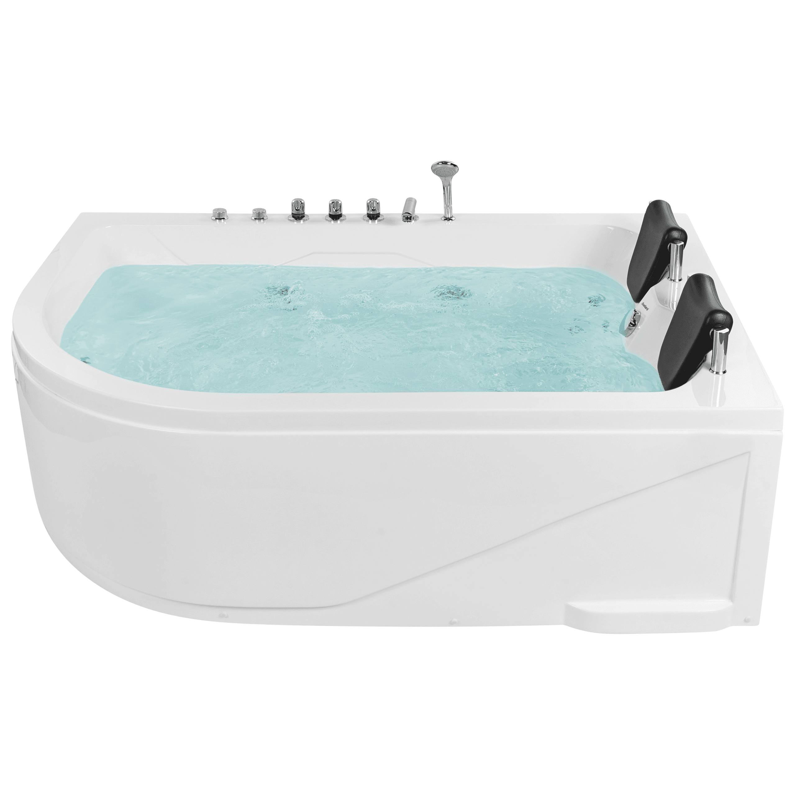 Kulmaporeamme LED-valolla CALAMA Vasen 180 x 120 cm Valkoinen