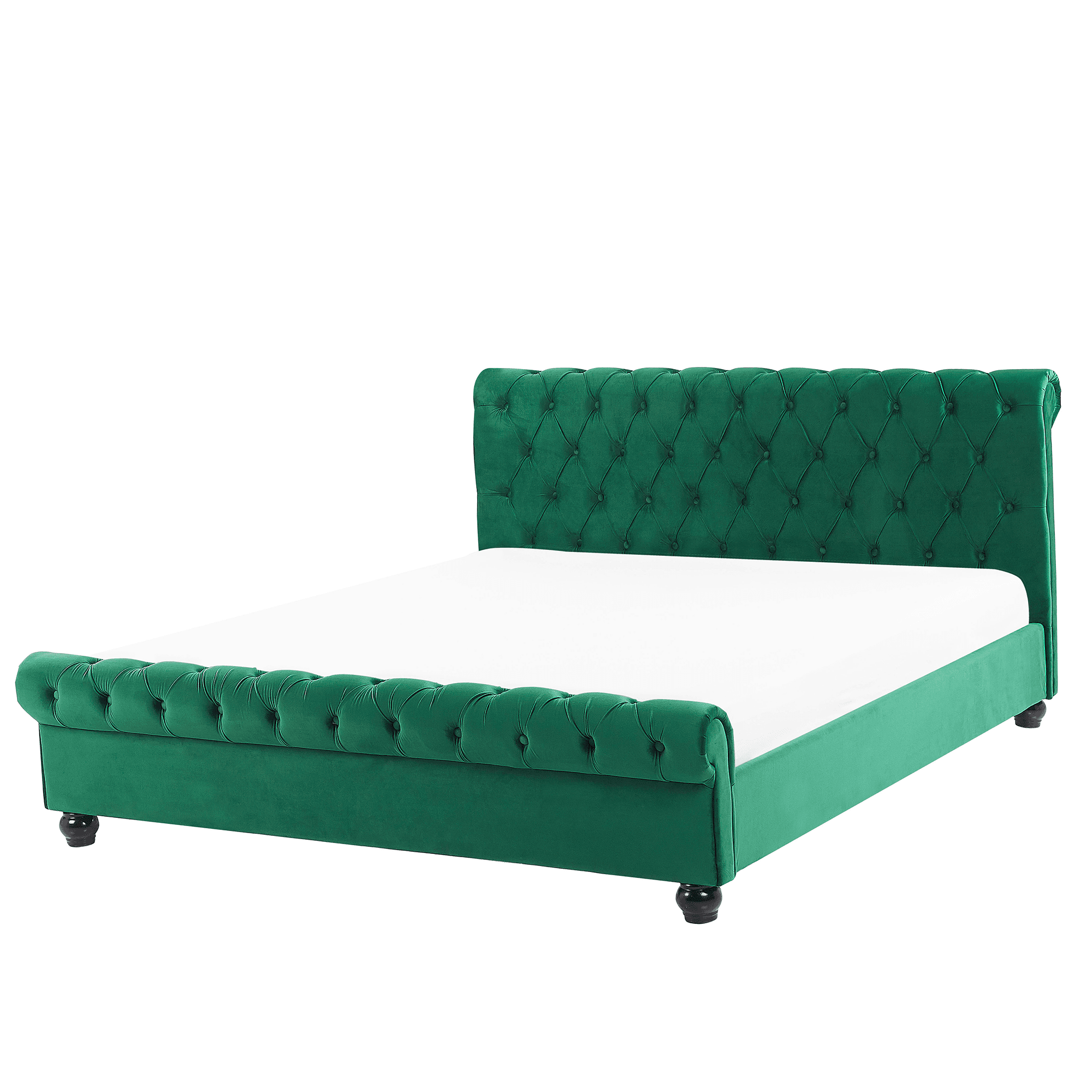 Sänky sametti AVALLON 160 x 200 cm Smaragdinvihreä