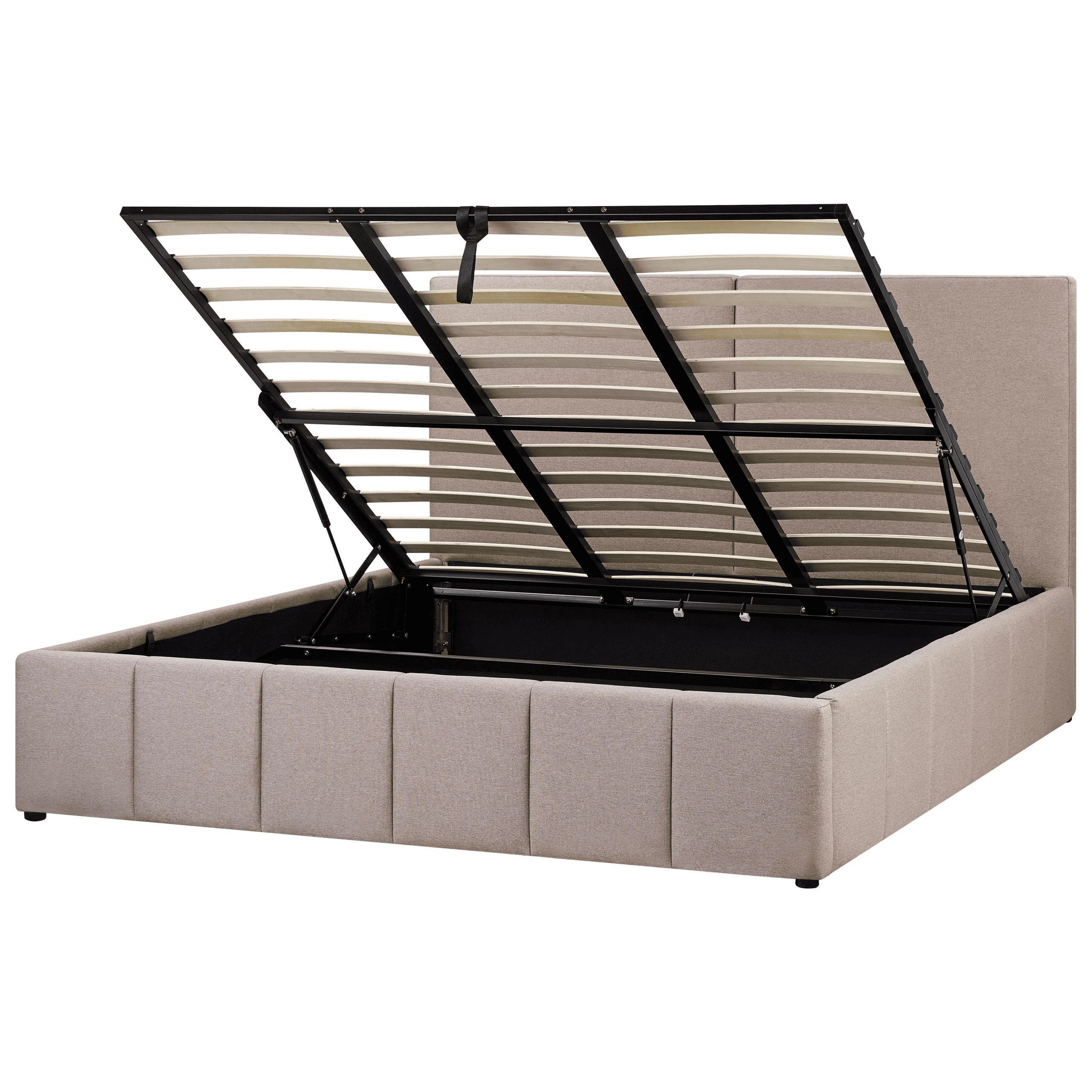 Sänky säilytystilalla kangas CASTELNAVET 180 x 200 cm Ruskeanharmaa