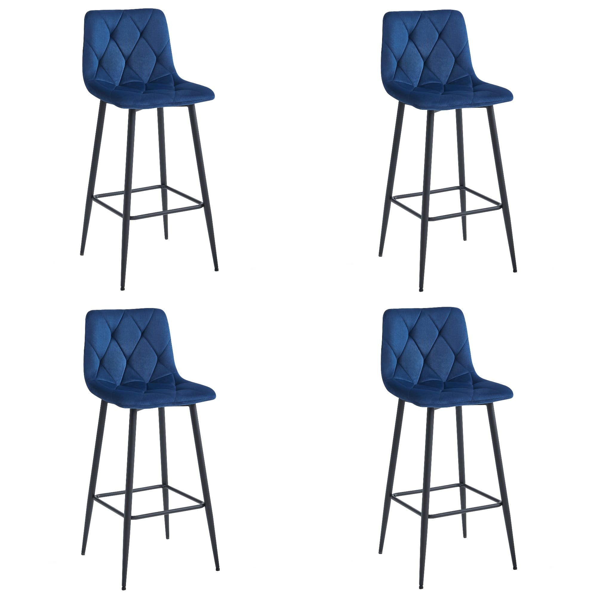 NADO-baarijakkara, tummansininen sametti, mustat jalat (4 kpl)