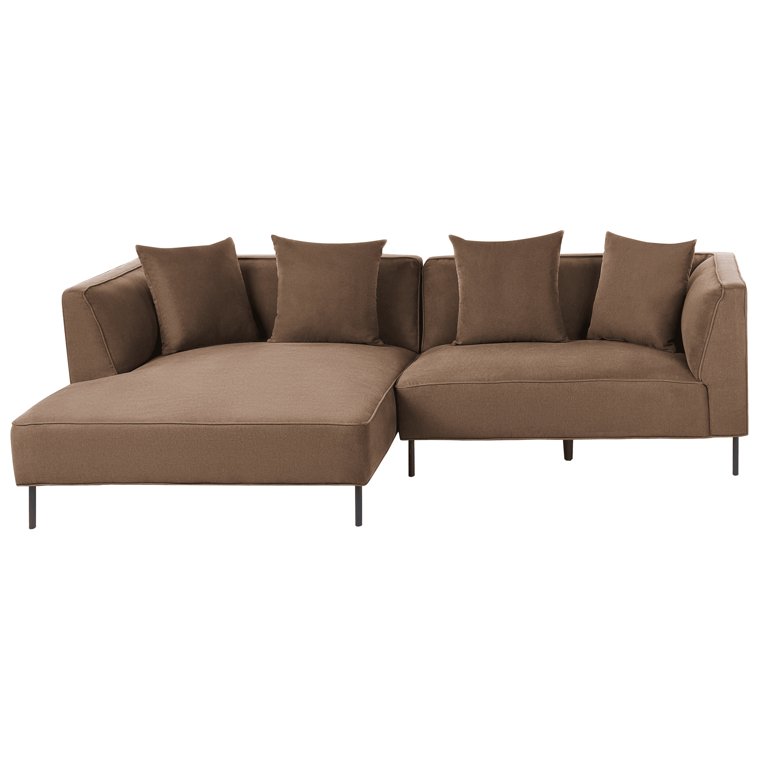 Kulmasohva 3-istuttava SATER kangas Ruskea Oikea