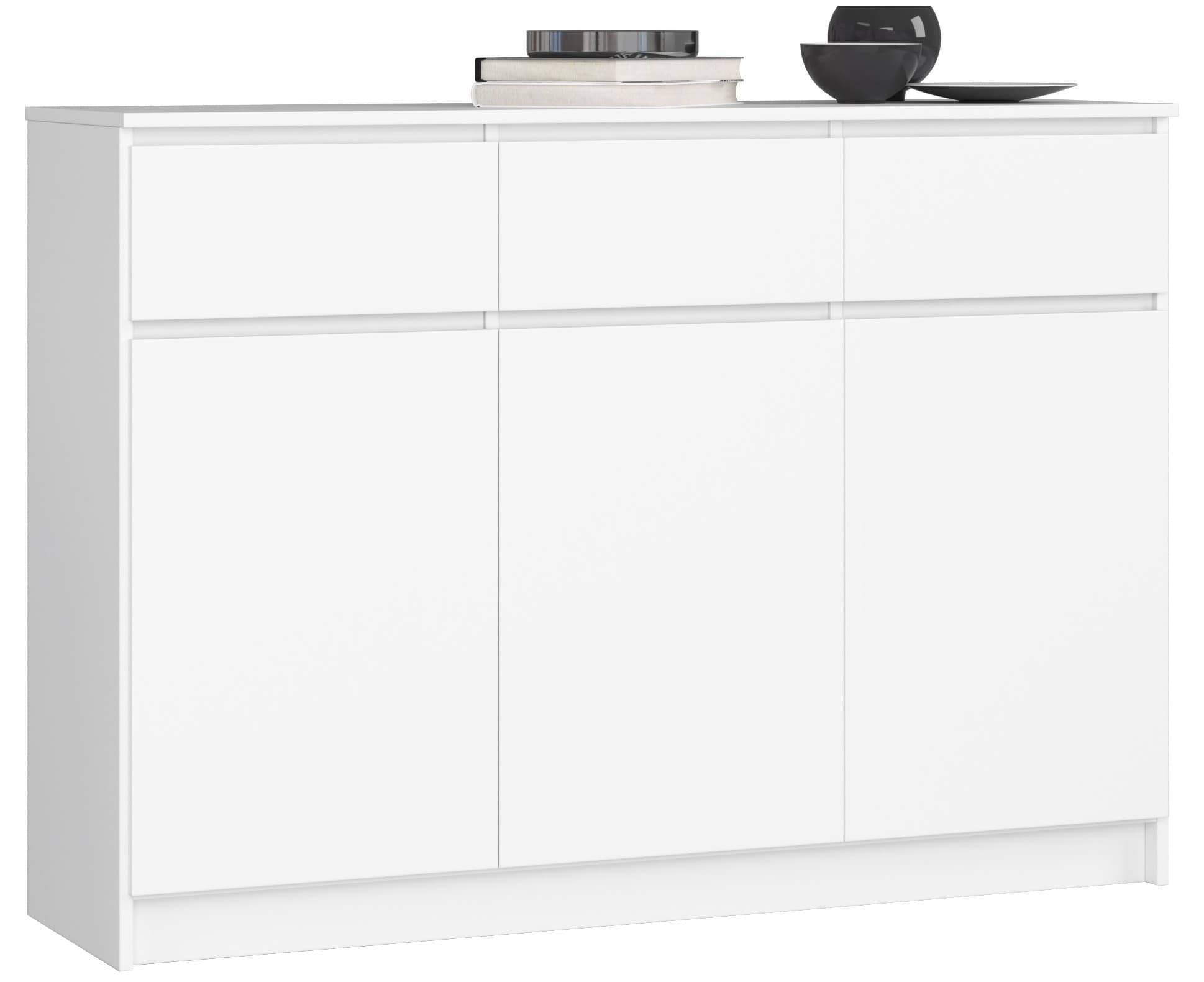 Akord Lipasto 3 Ovet 3 Laatikkoa Valkoinen 138x40x99