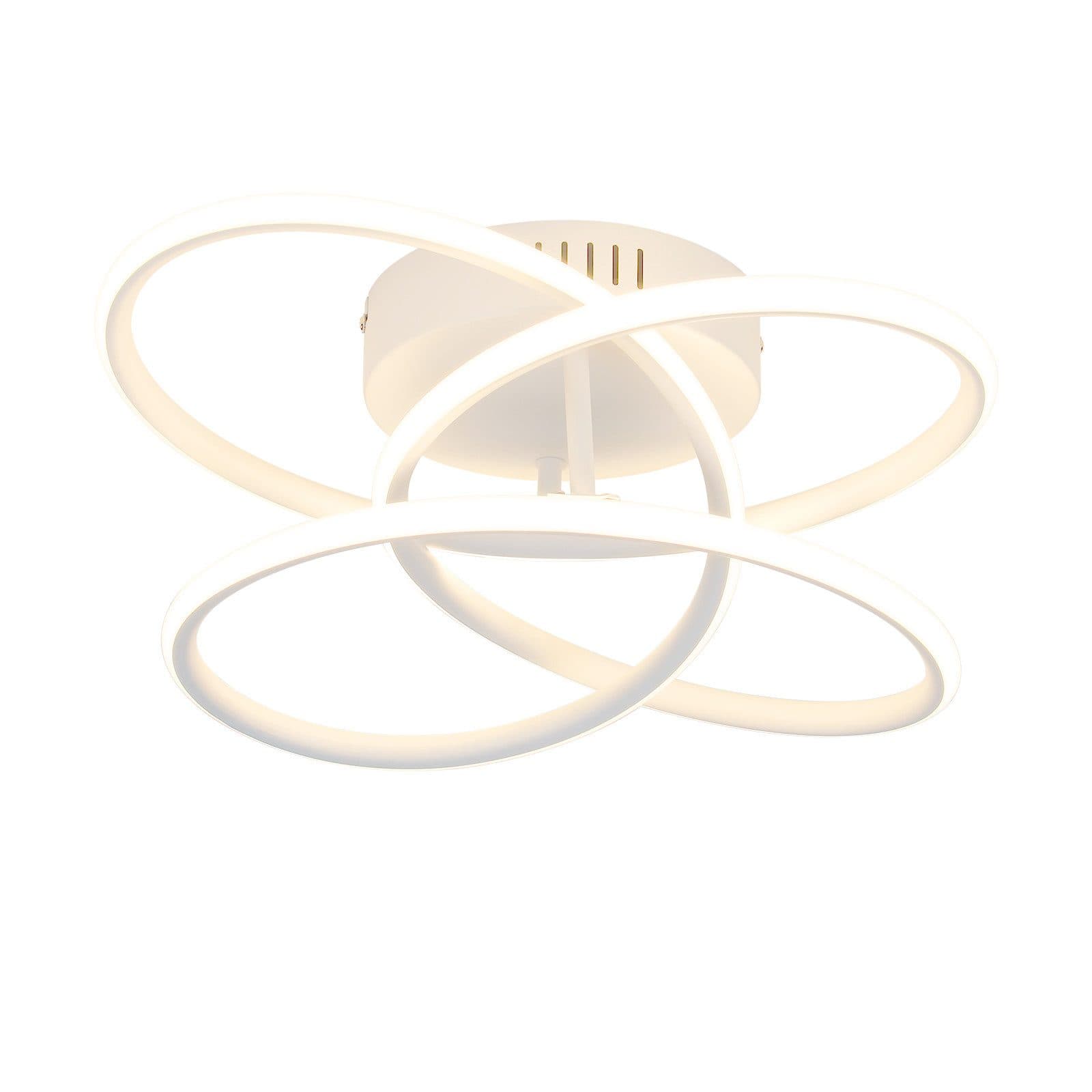 NETTLIFE LED - kattovalaisin eteiseen, moderni muotoilu, valkoinen, himmennettävä, kaukosäätimellä, 36 cm, metalli, 44 W
