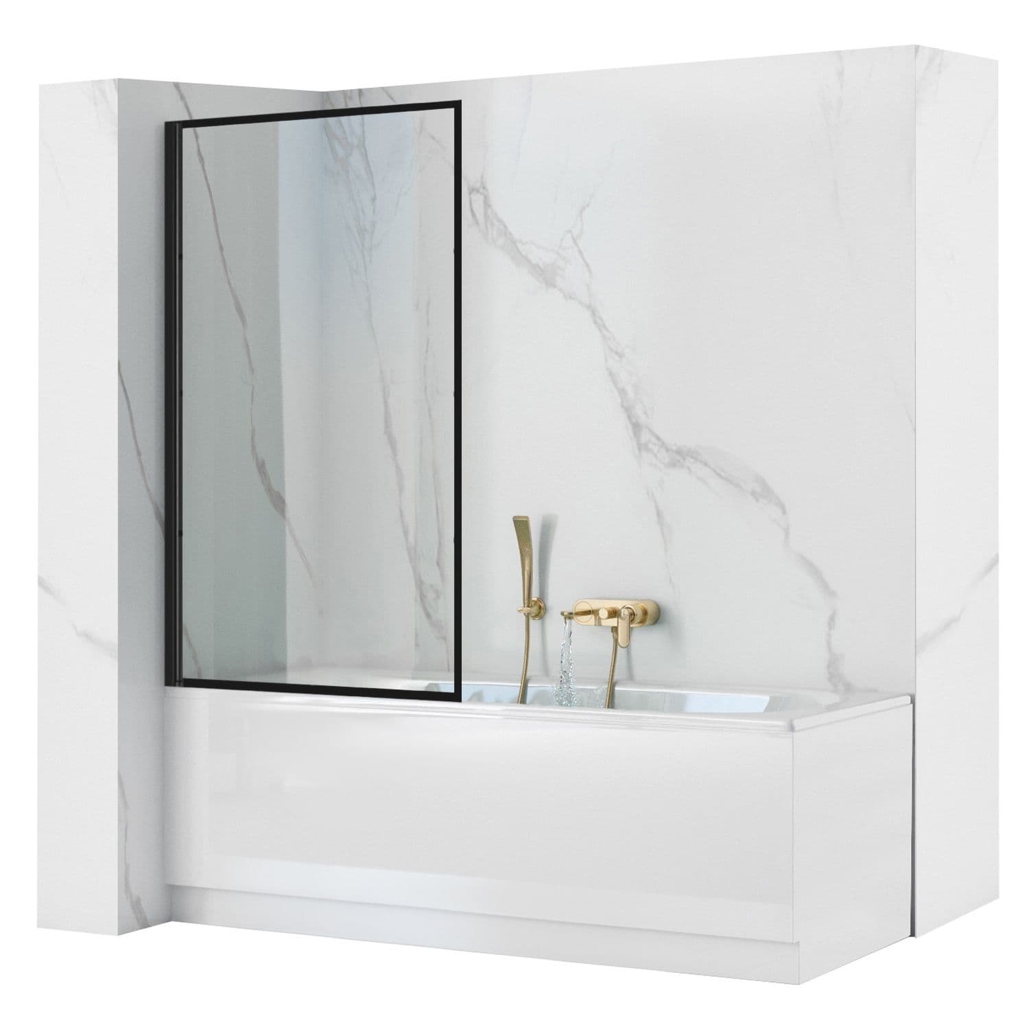 REA suihkuseinät LAGOS FIX 80 musta, 1,8X80X140CM