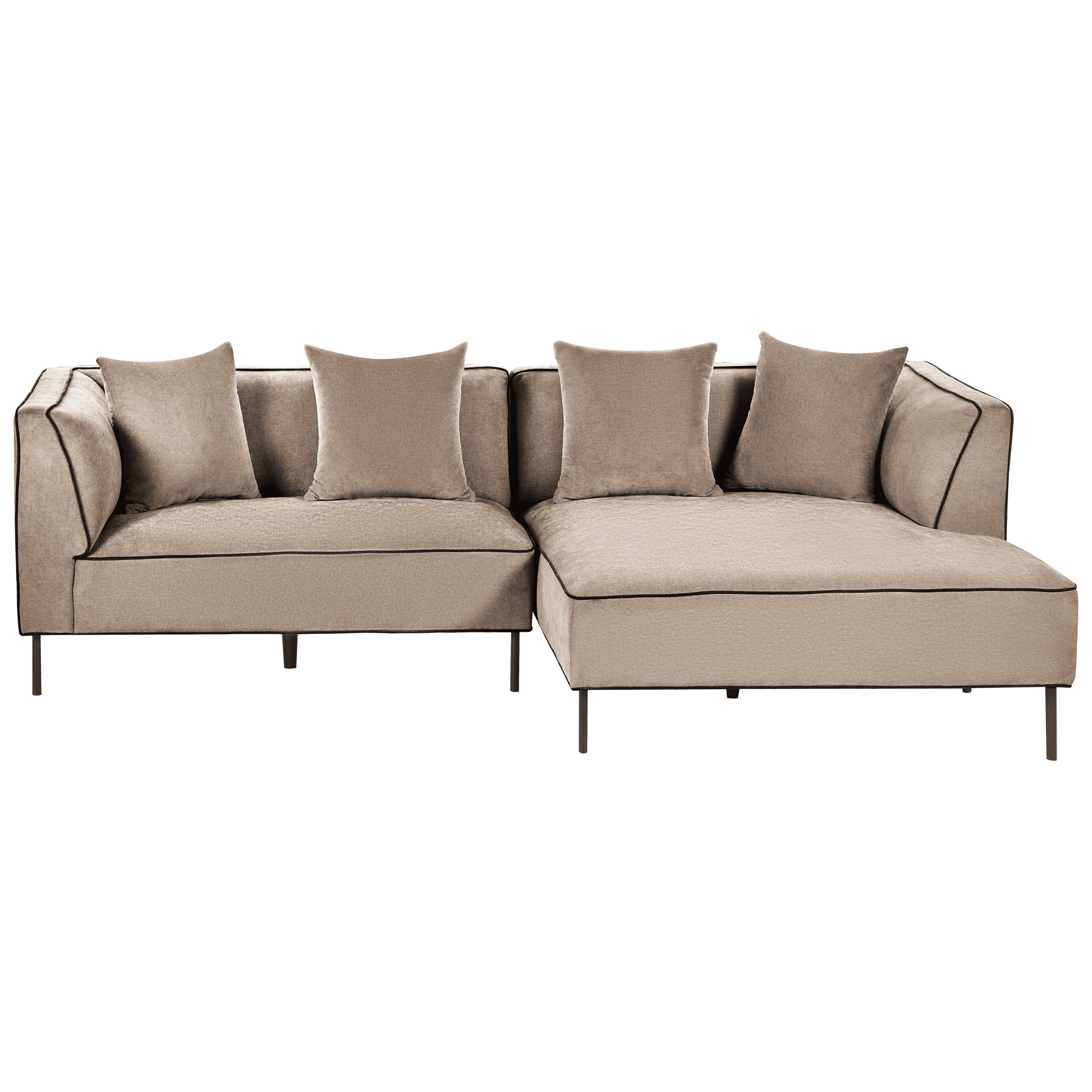 Kulmasohva 3-istuttava SATER chenille Vaaleanruskea Vasen