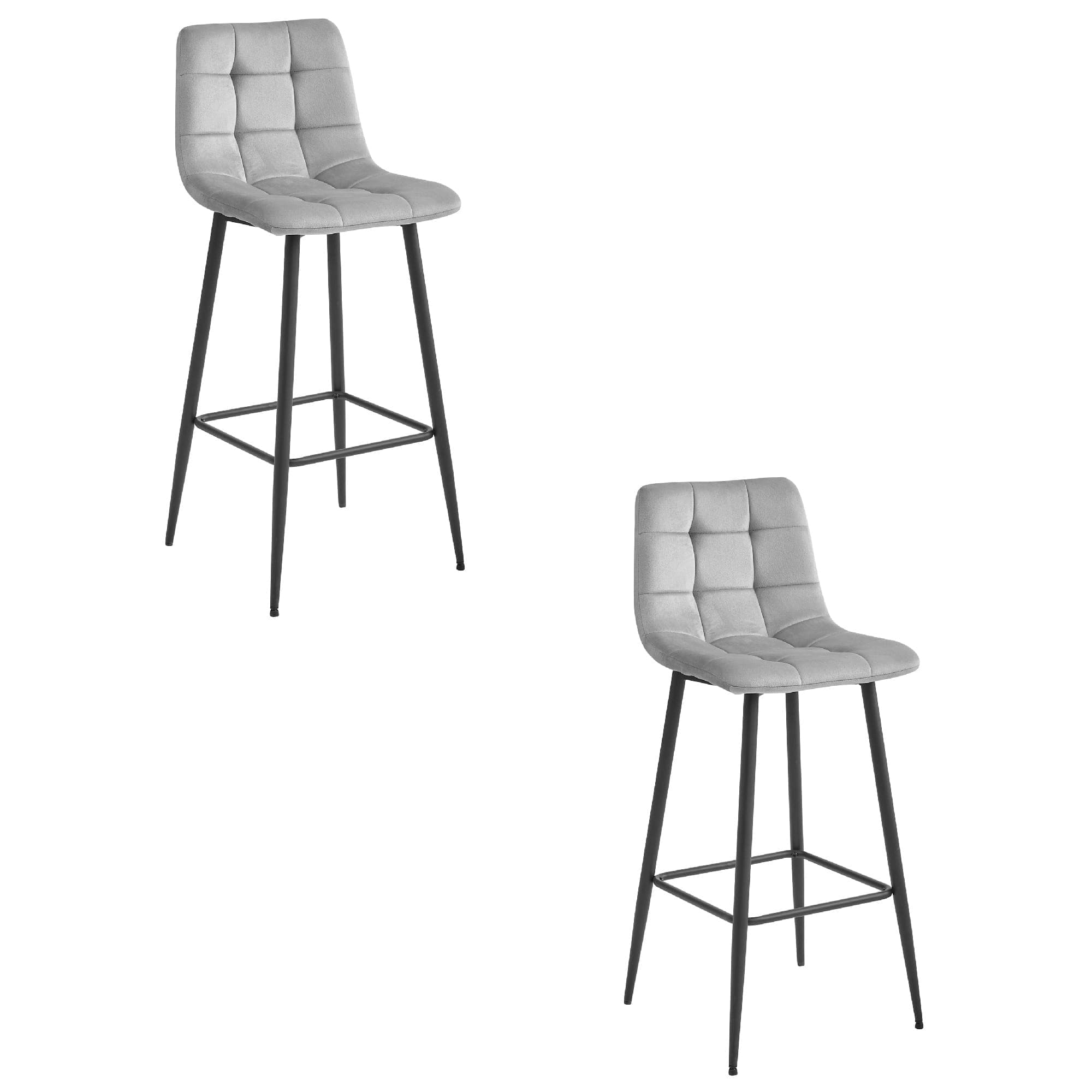 baarijakkara ARCETO, hopeanharmaa sametti, mustat jalat (2 kpl)