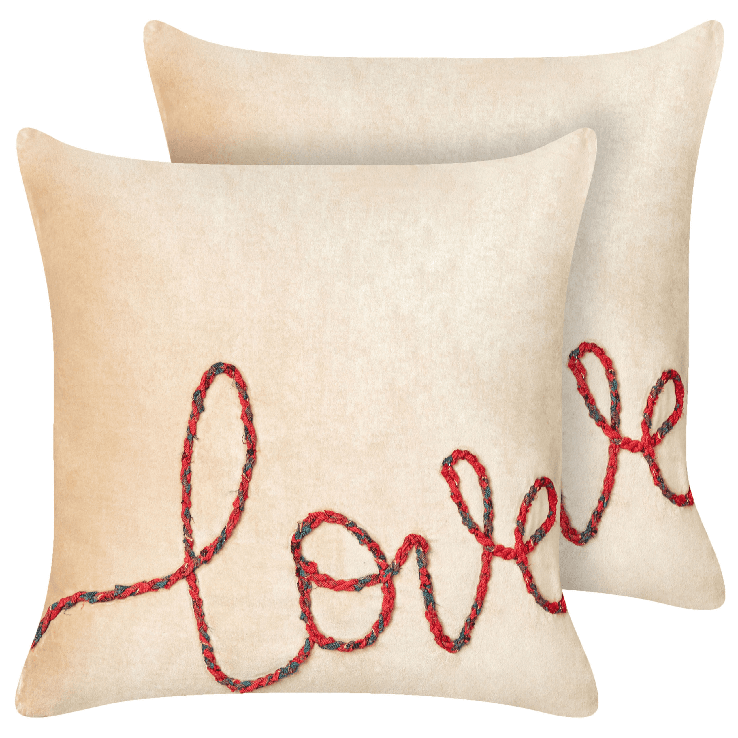 Koristetyynysetti 2 kpl ROTALA puuvilla 45 x 45 cm Beige Teksti