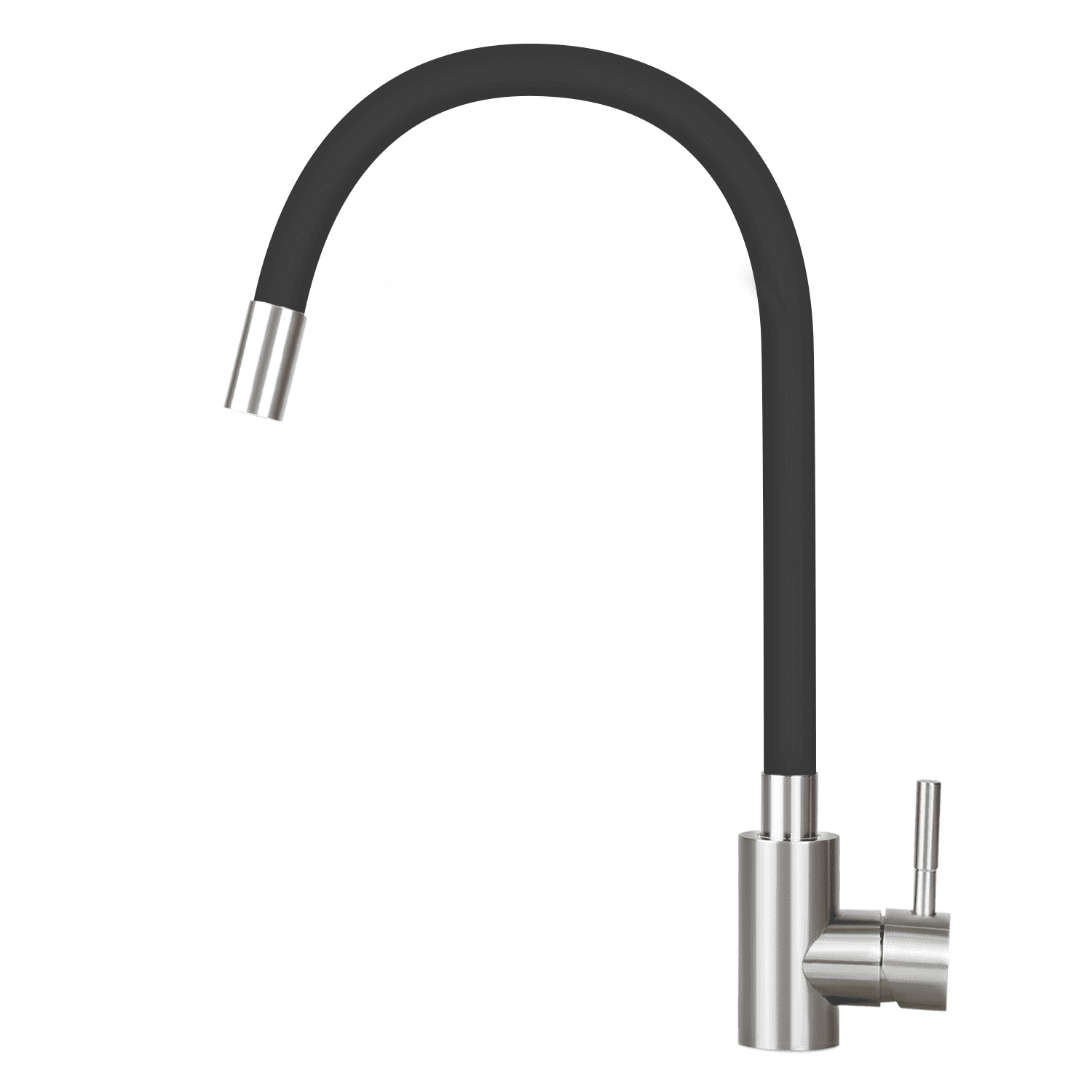 NETTLIFE - keittiöhana, yhdelläKahvalla, musta, ruostumattomasta teräksestä, sekoitushana, 360°Kierto, joustava ja KääntyväKeittiöaltaalle