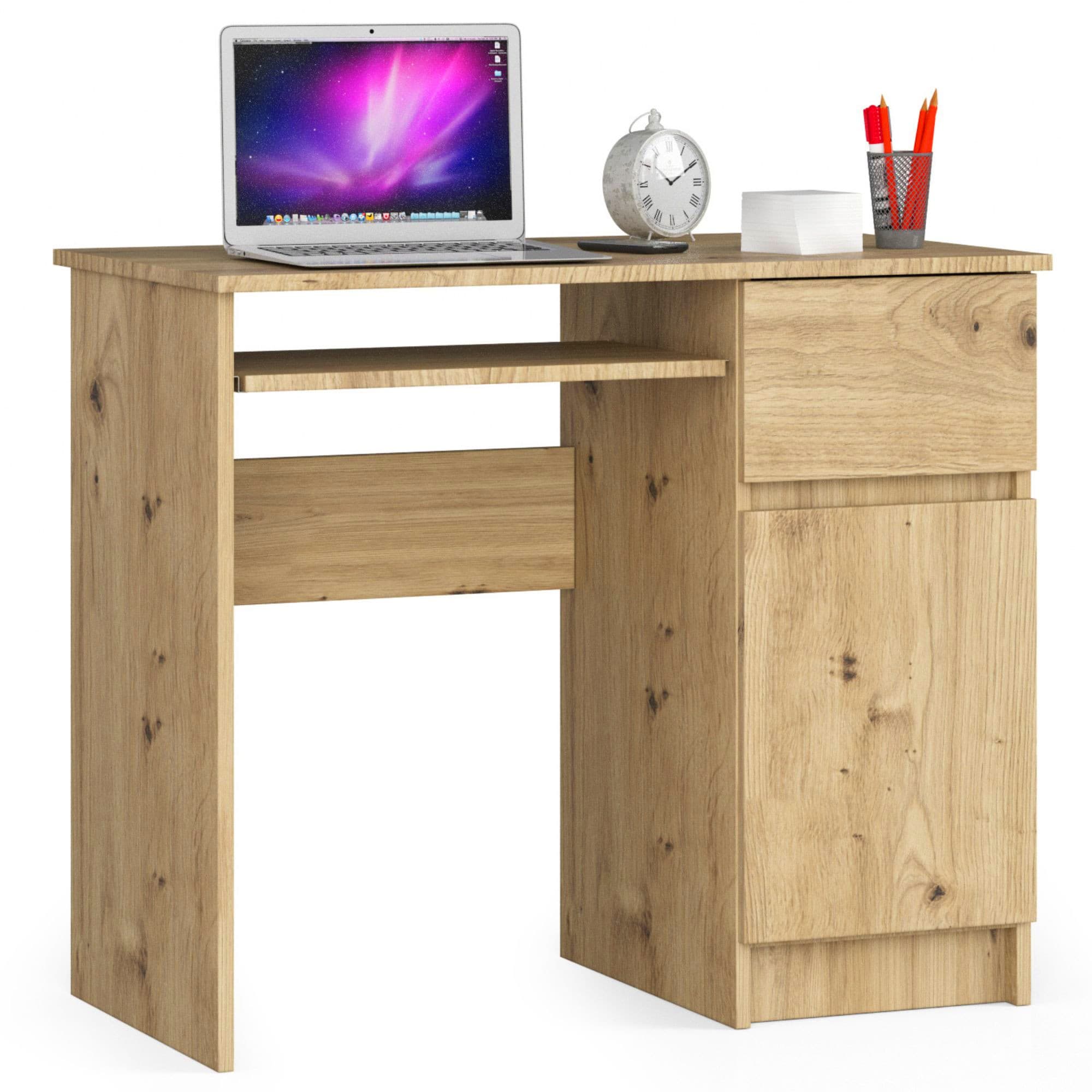 Akord Kirjoituspöytä 1 Laatikko 1 Kaappi Piksel Oikea Artisan-tammi 90x50x77