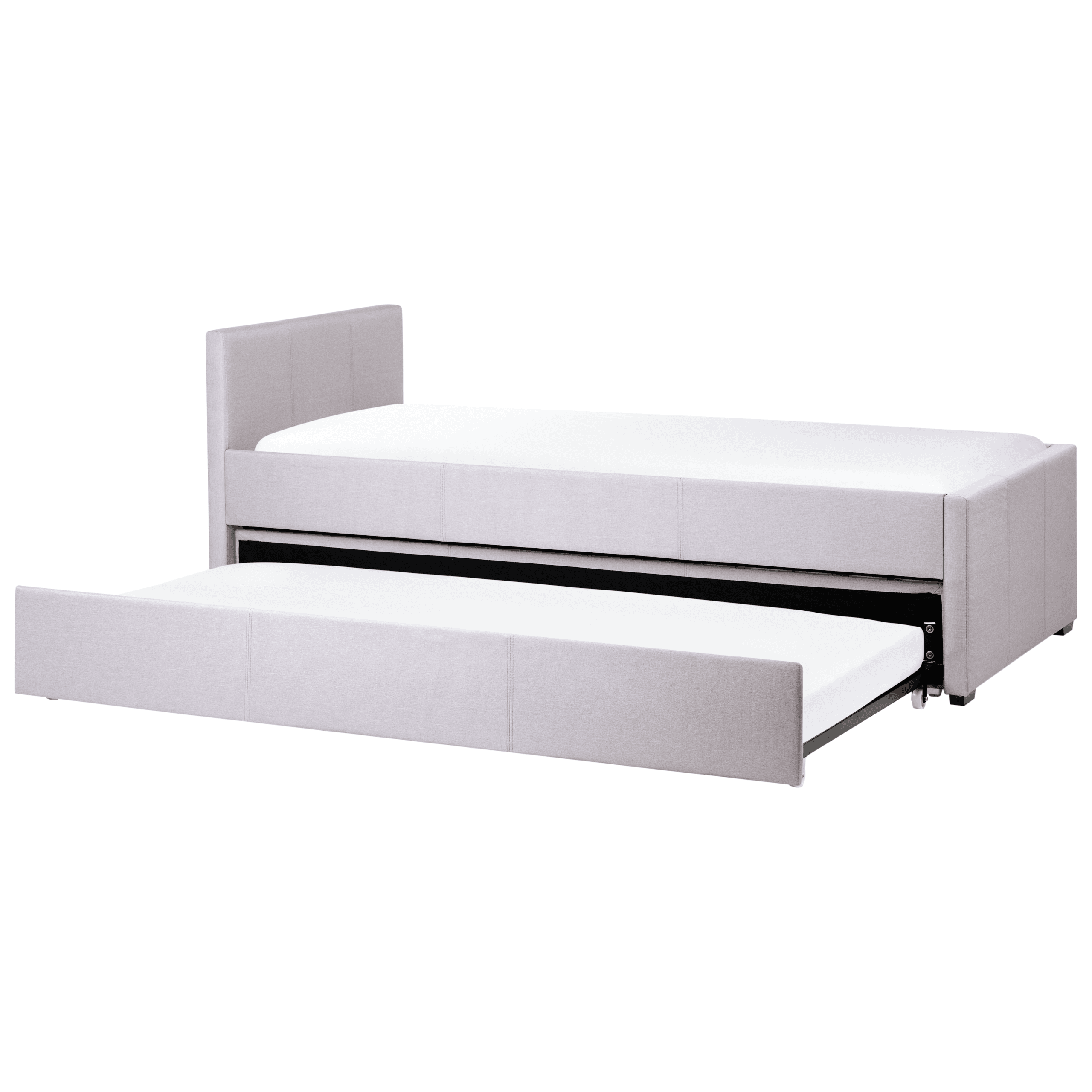 Sänky lisävuoteella kangas MARMANDE 90 x 200 cm Vaaleanharmaa