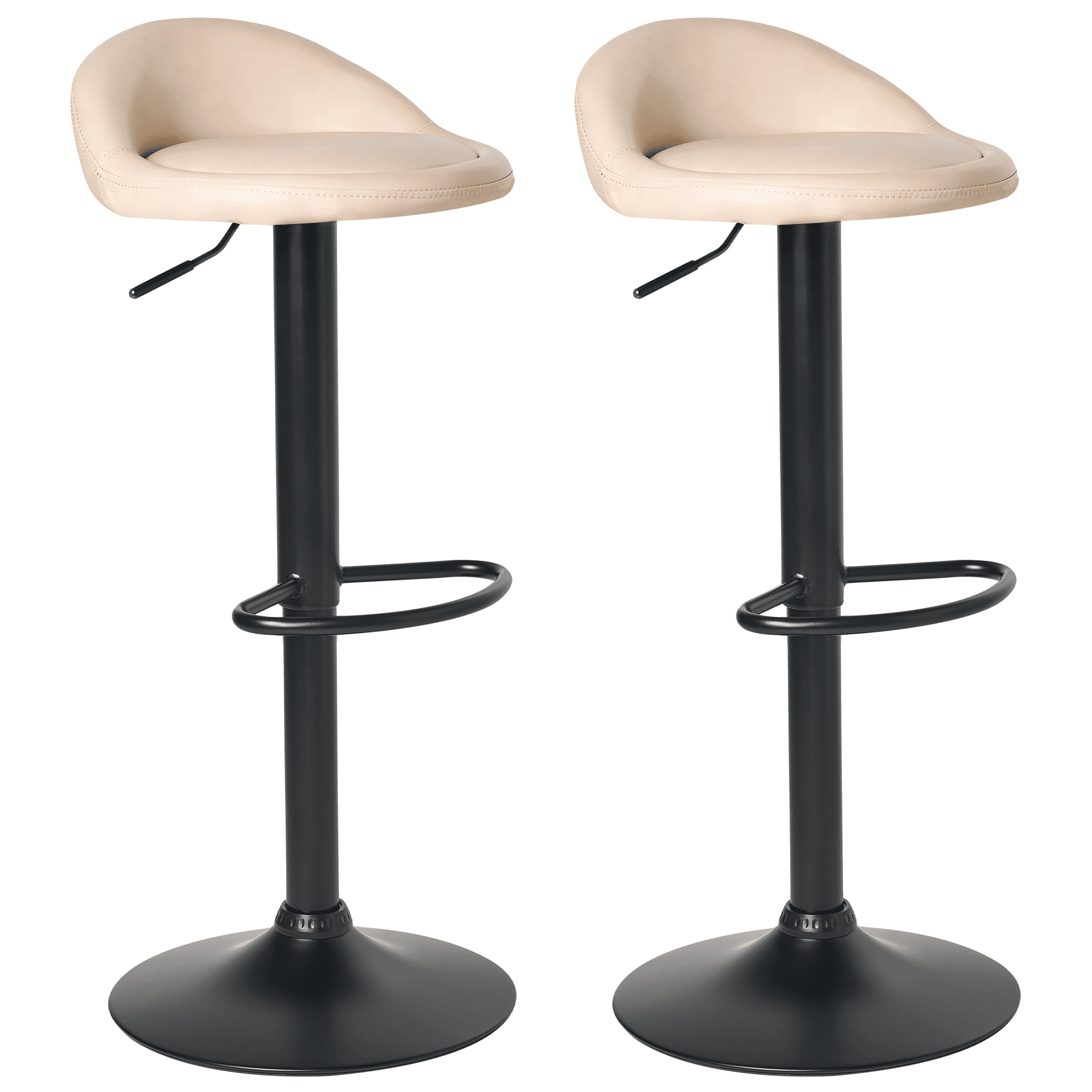 Baarijakkarasetti 2 kpl MEEDER keinonahka pyörivä Vaaleanbeige