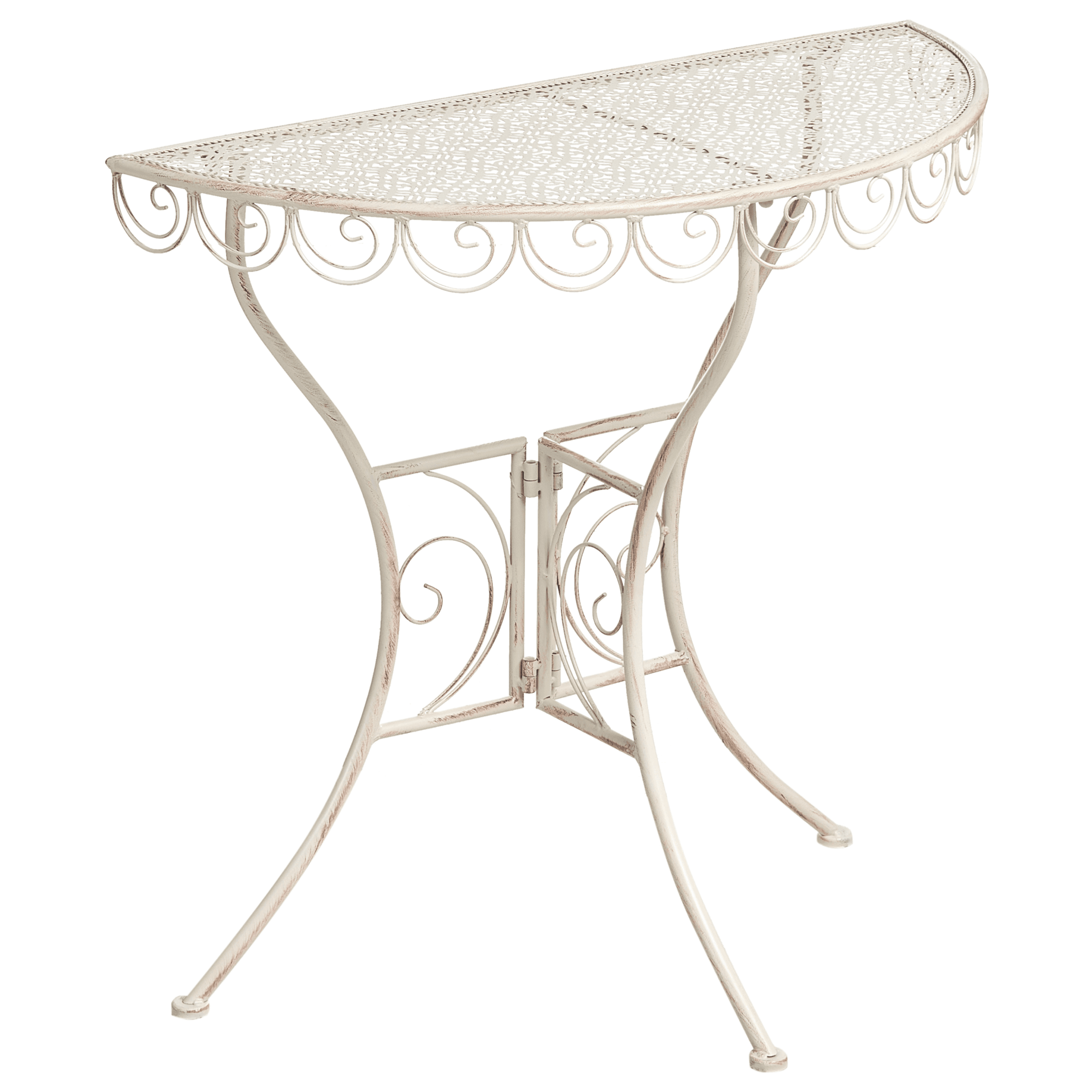 Bistropöytä JUINA  80 cm 36 cm metalli Vaaleanbeige
