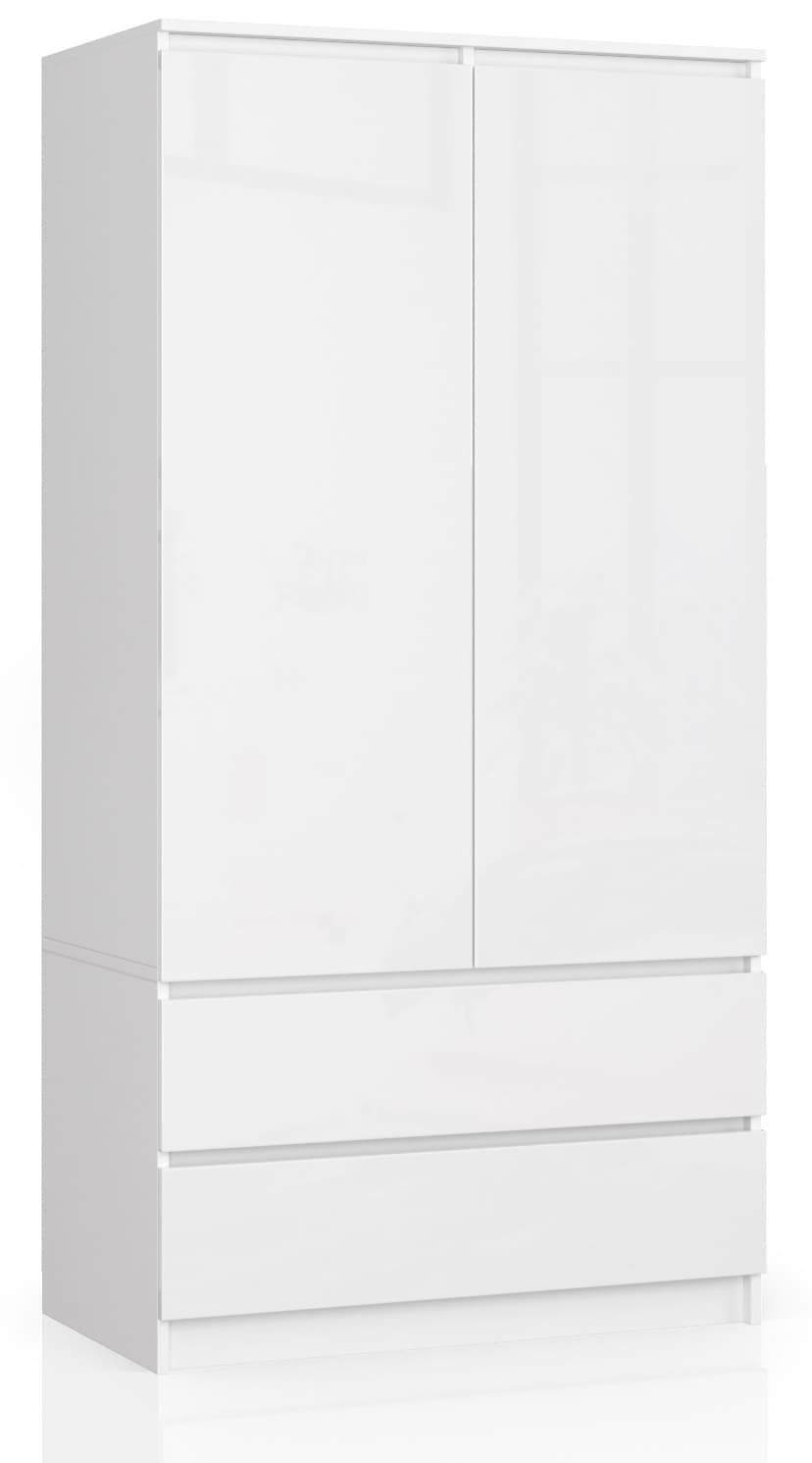 Akord Vaatekaappi Valkoinen/Valkoinen Kiiltävä 90x51x180