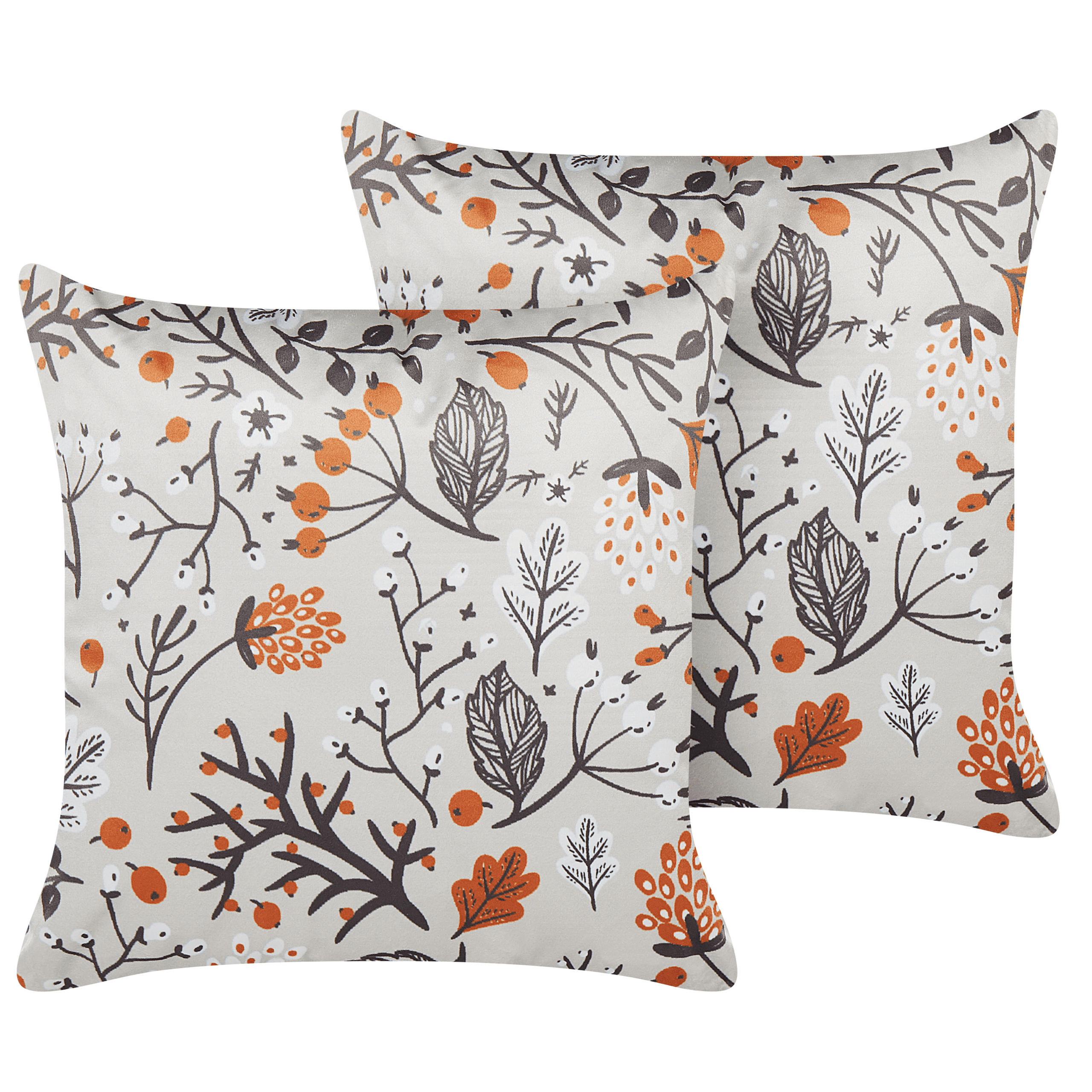 Koristetyynysetti 2 kpl MONTBRETIA sametti 45 x 45 cm Monivärinen Kasvikuvio