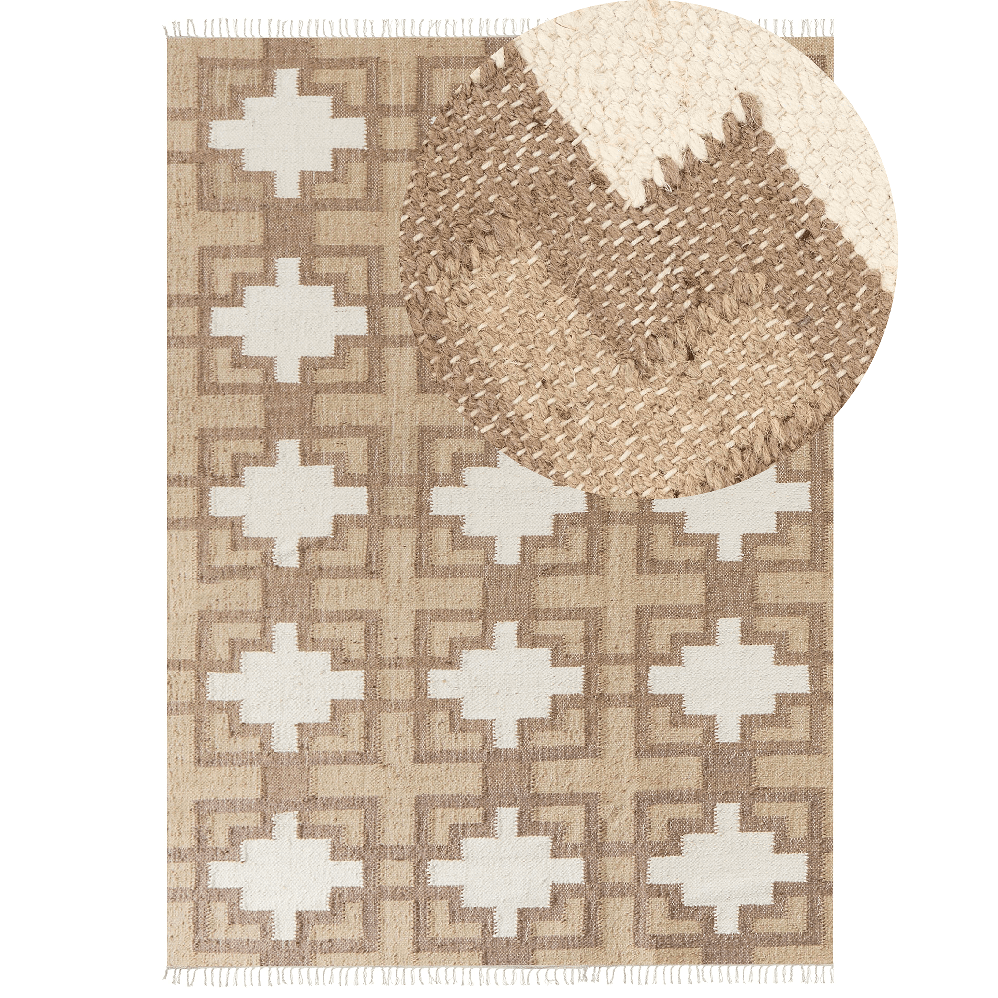 Matto KONURTAY Beige 160 x 230 cm juutti