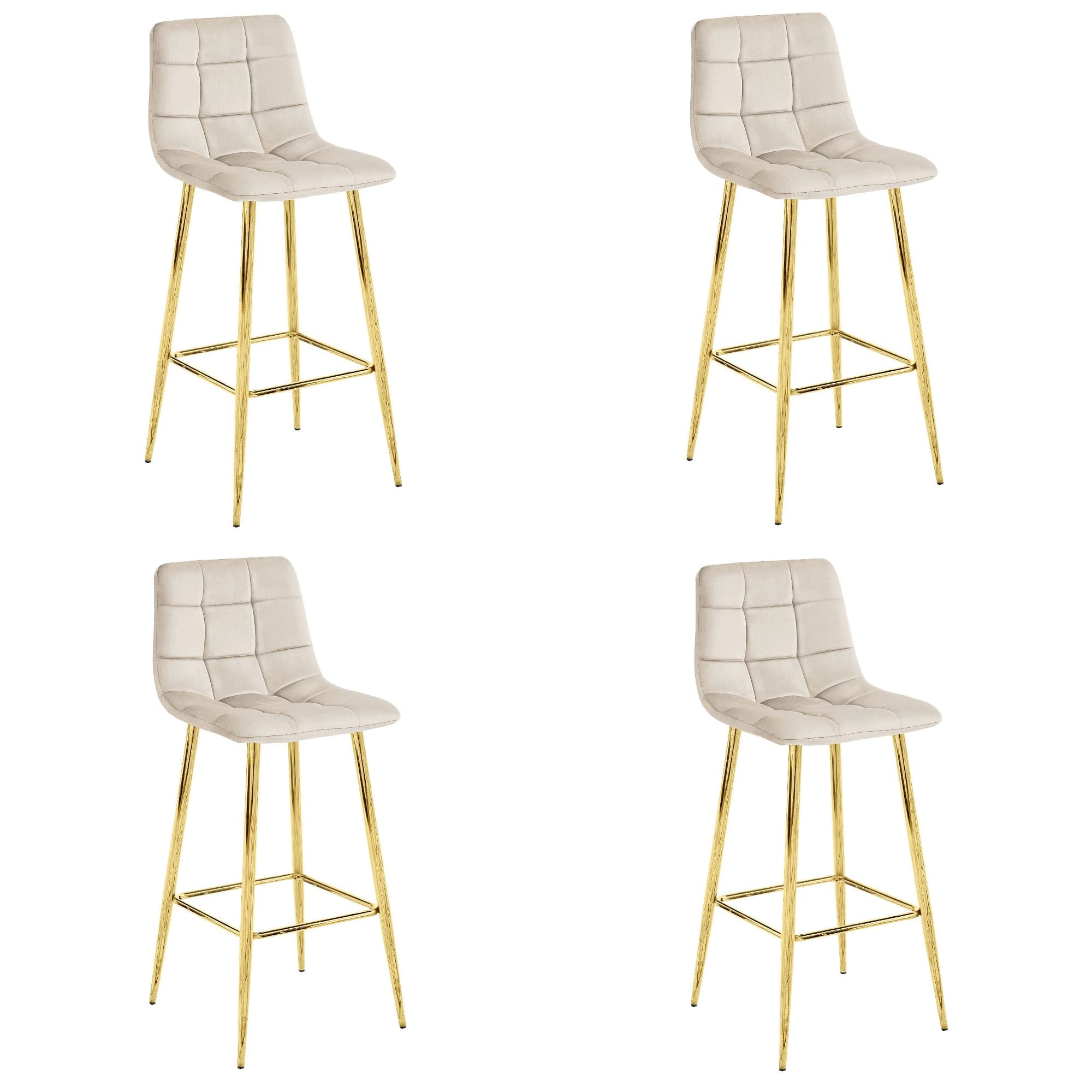 ARCETO jakkara - beige sametti / KULTAISET jalat x 4