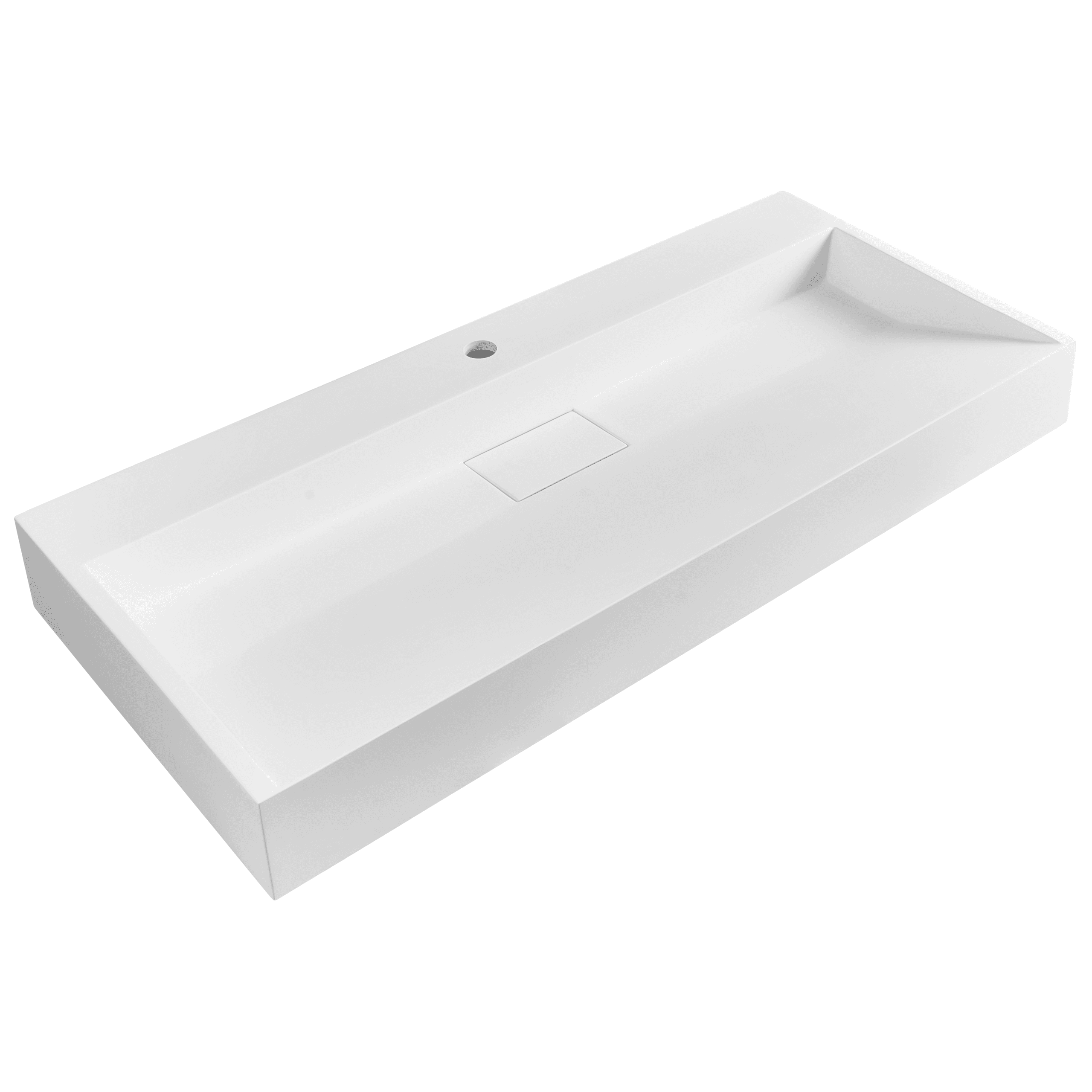 Seinään kiinnitettävä pesuallas QUENKO 100 x 46 cm mineraalivalu Valkoinen