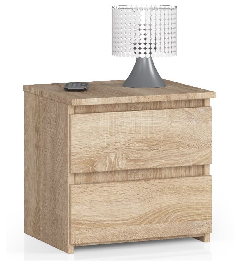 Akord Yöpöytä 2 Laatikkoa Sonoma-tammi 40x35x40