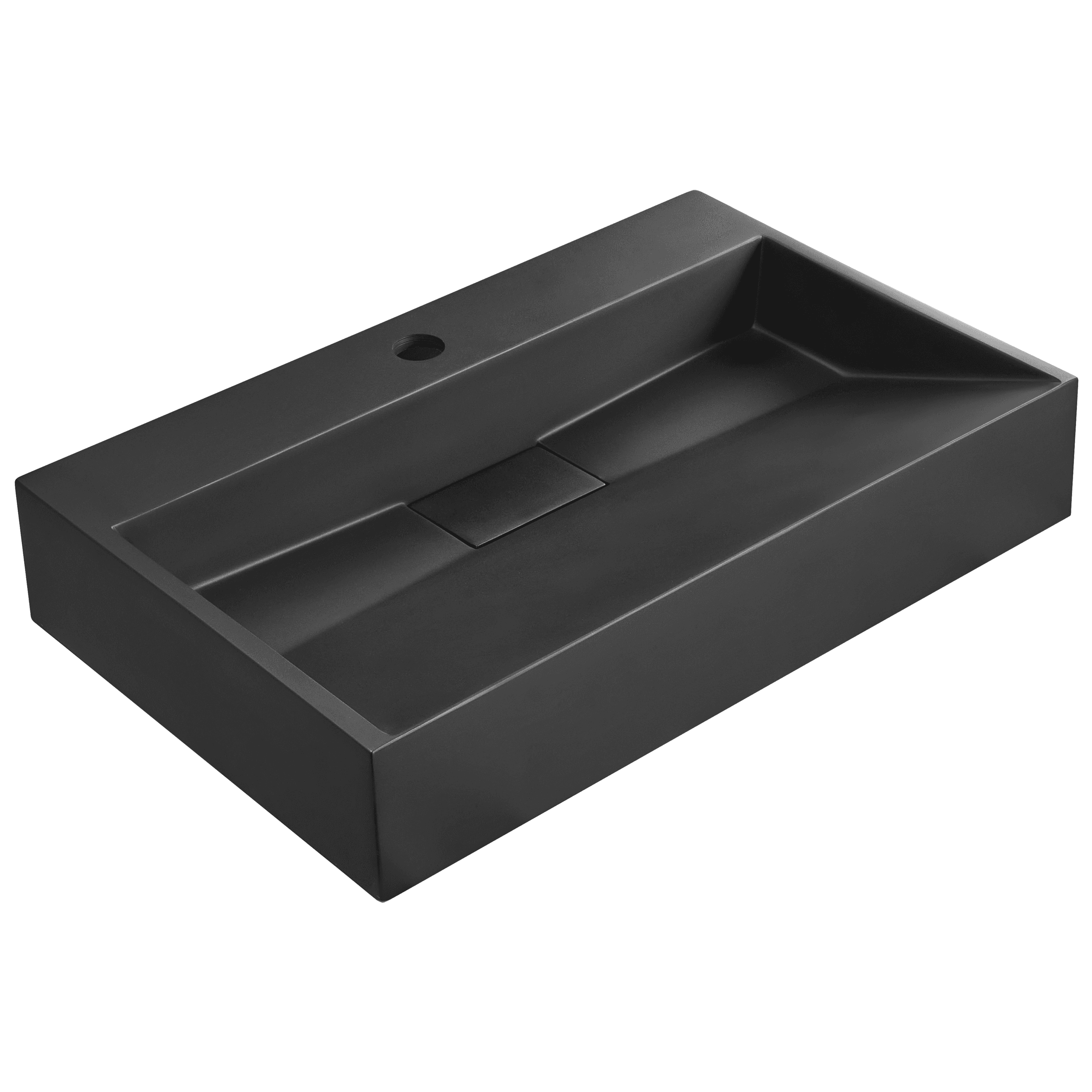 Seinään kiinnitettävä pesuallas QUENKO 60 x 38 cm mineraalivalu Musta