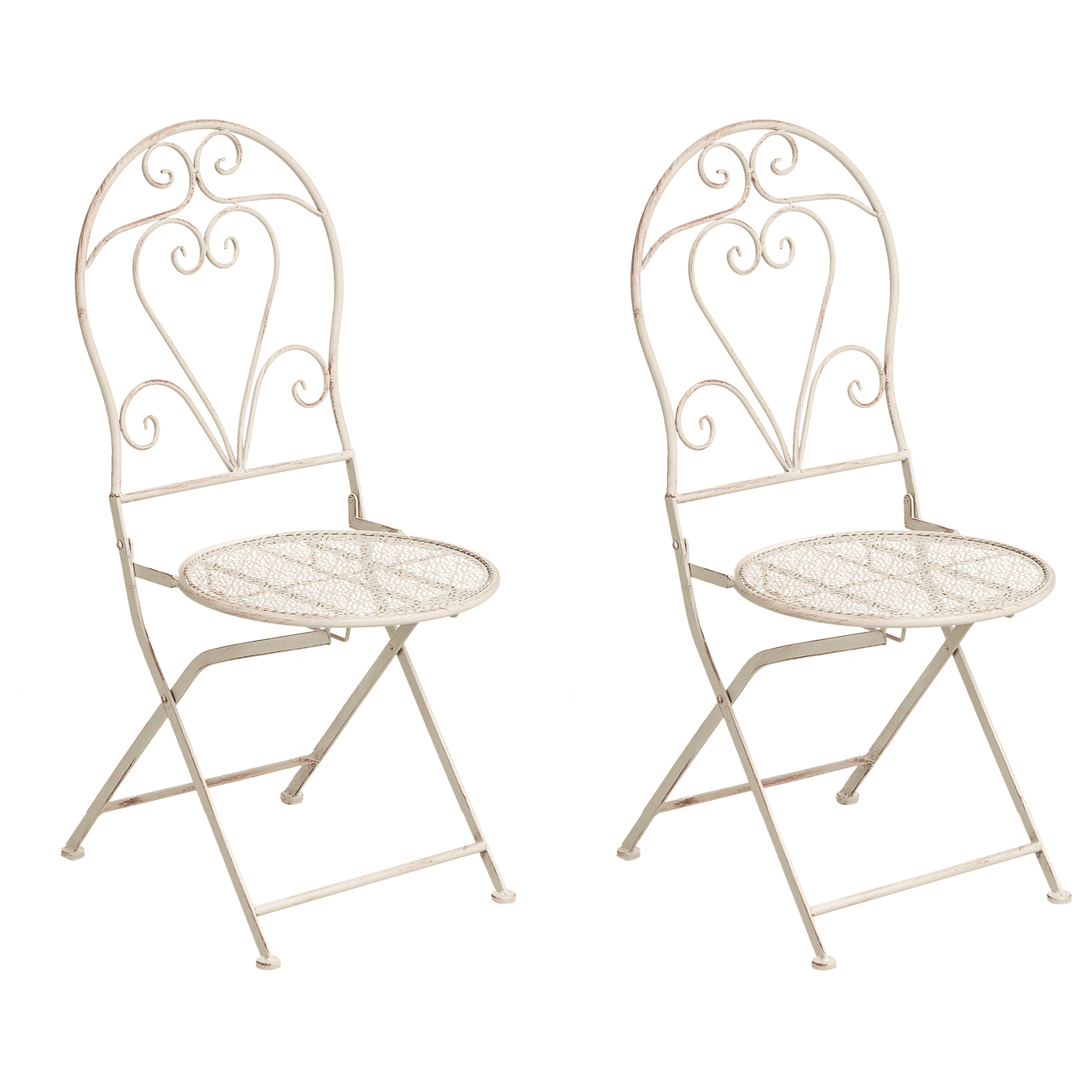 Puutarhatuolisetti 2 kpl FOLELLI  kokoontaitettava metalli Vaaleanbeige