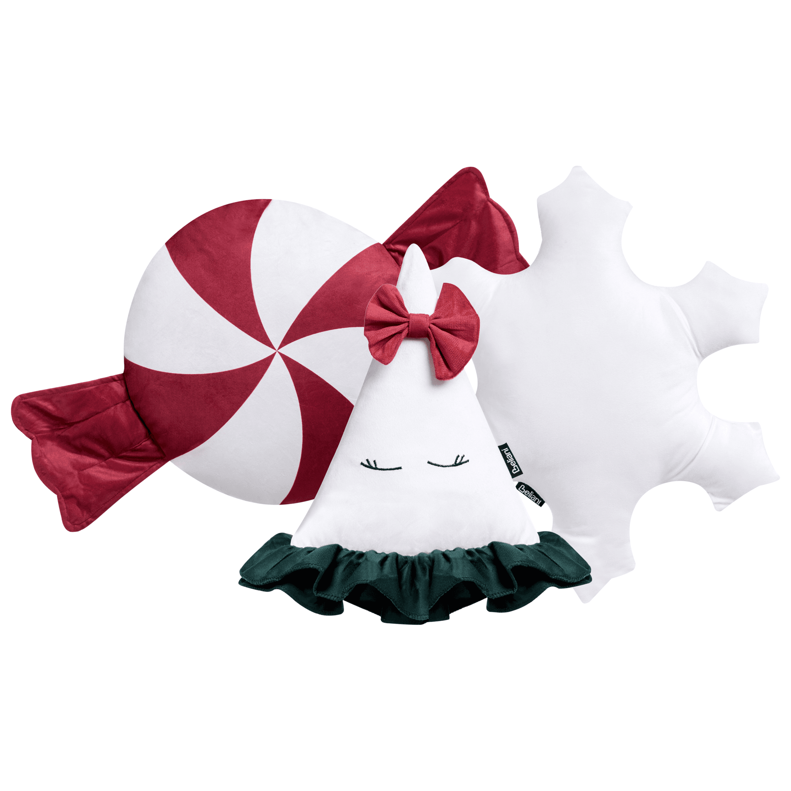 Koristetyynysetti 3 kpl NOELNEST sametti 30 x 35 cm 40 x 40 cm Monivärinen Joulukuvio