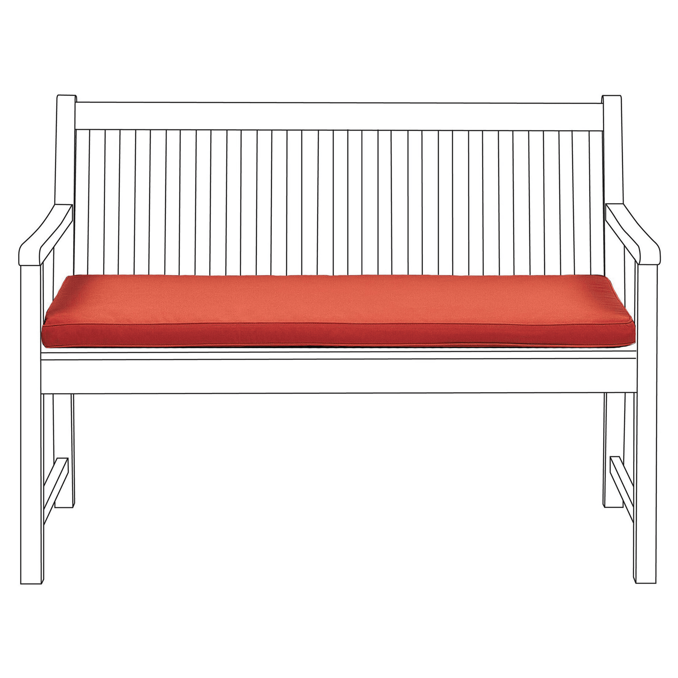 Puutarhapenkin pehmuste VIVARA 112 x 54 cm Tummanpunainen
