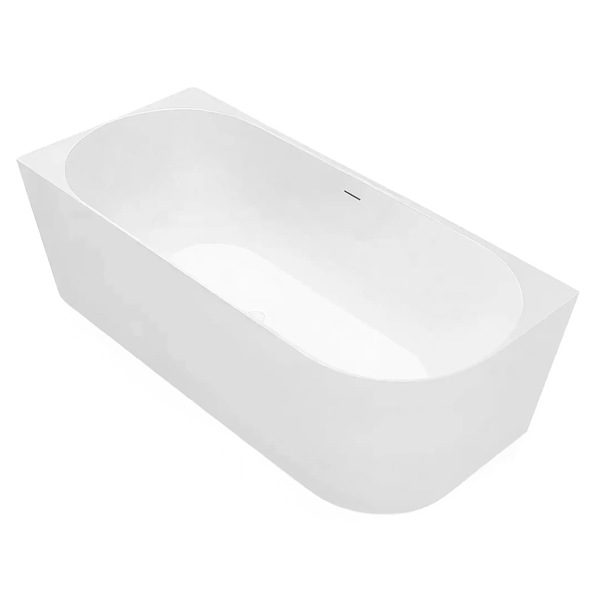REA Kulma-amme Bellanto Slim 150 Vasen mustalla ammeen tulppalla Valkoinen, 150X74X58CM