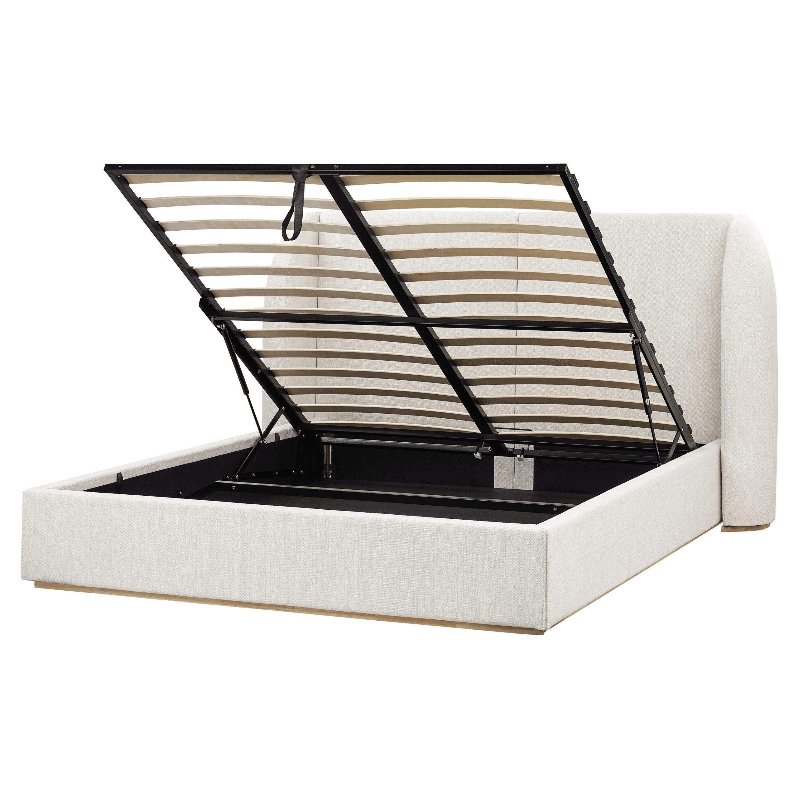 Sänky säilytystilalla kangas MONESTIER 160 x 200 cm Luonnonvalkoinen