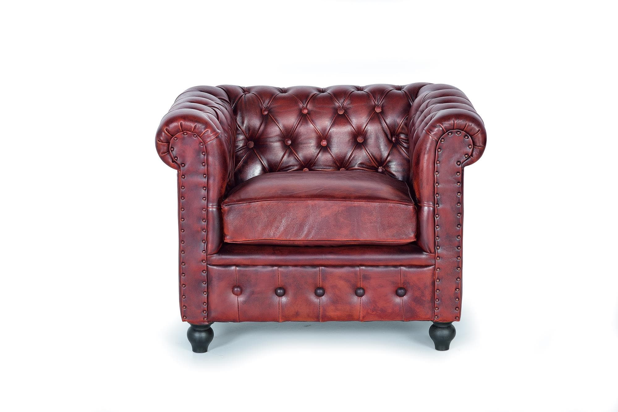 Chesterfield-sohva nahkaverhoilu