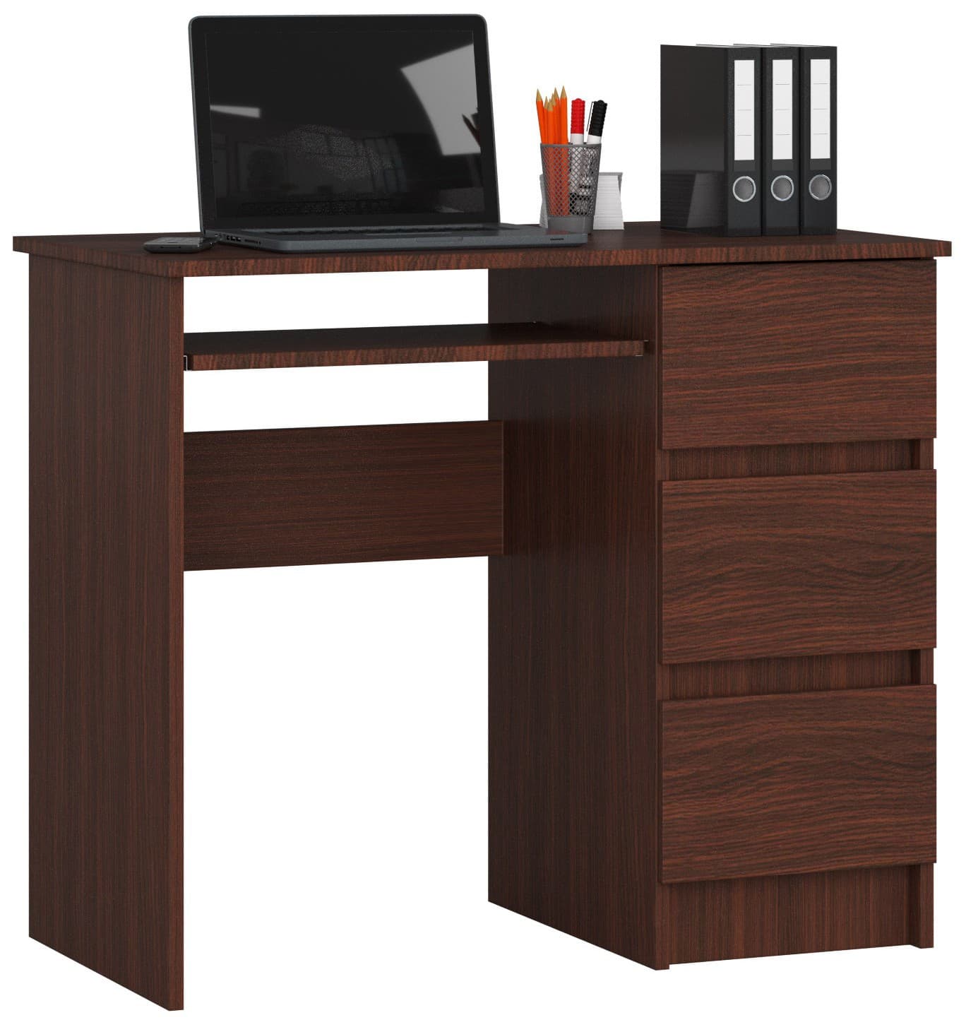 Akord Tietokonepöytä 3 laatikkoa Suora Wenge 90x50x77