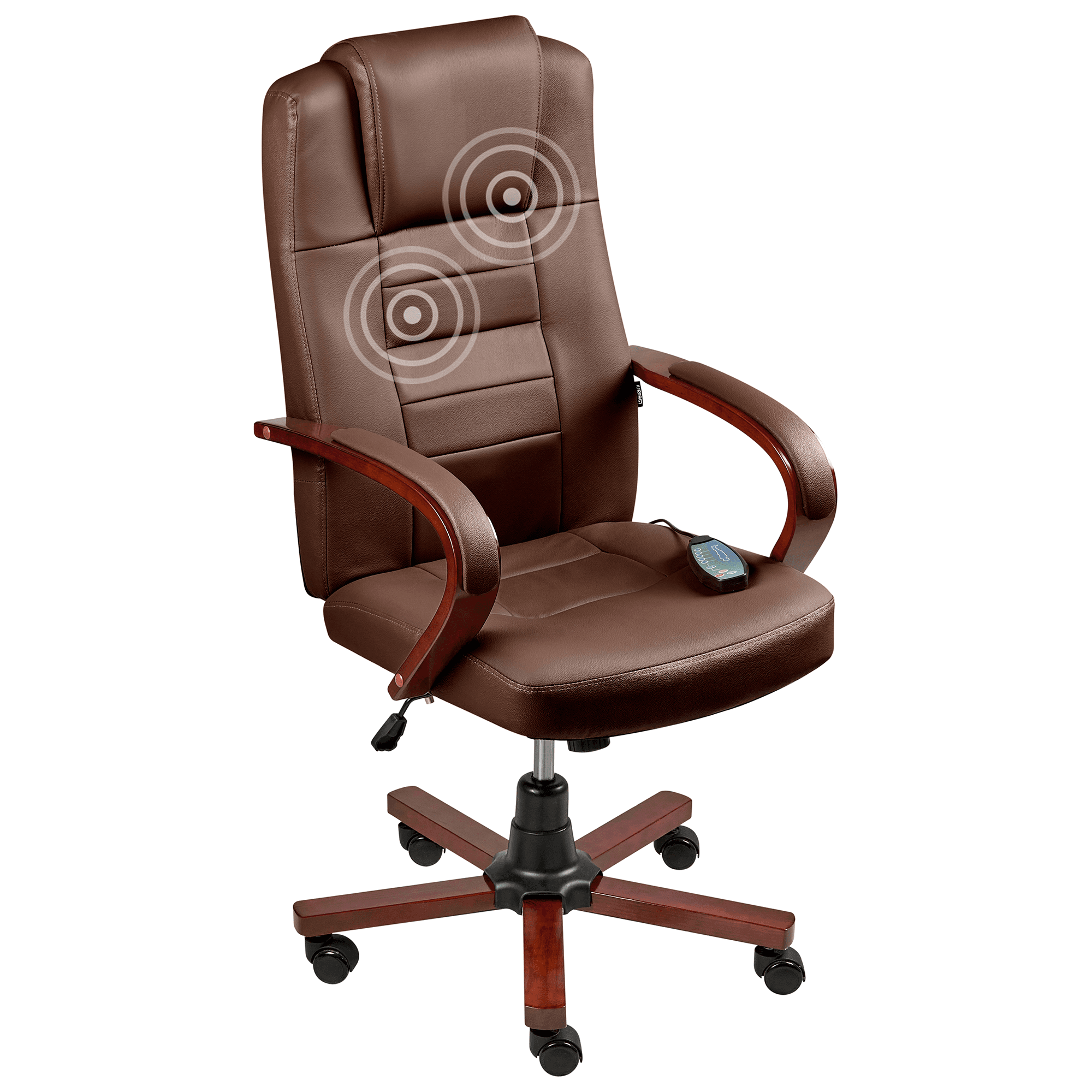 Hierontatuoli DIAMOND lämmittävä nahka Tummanruskea