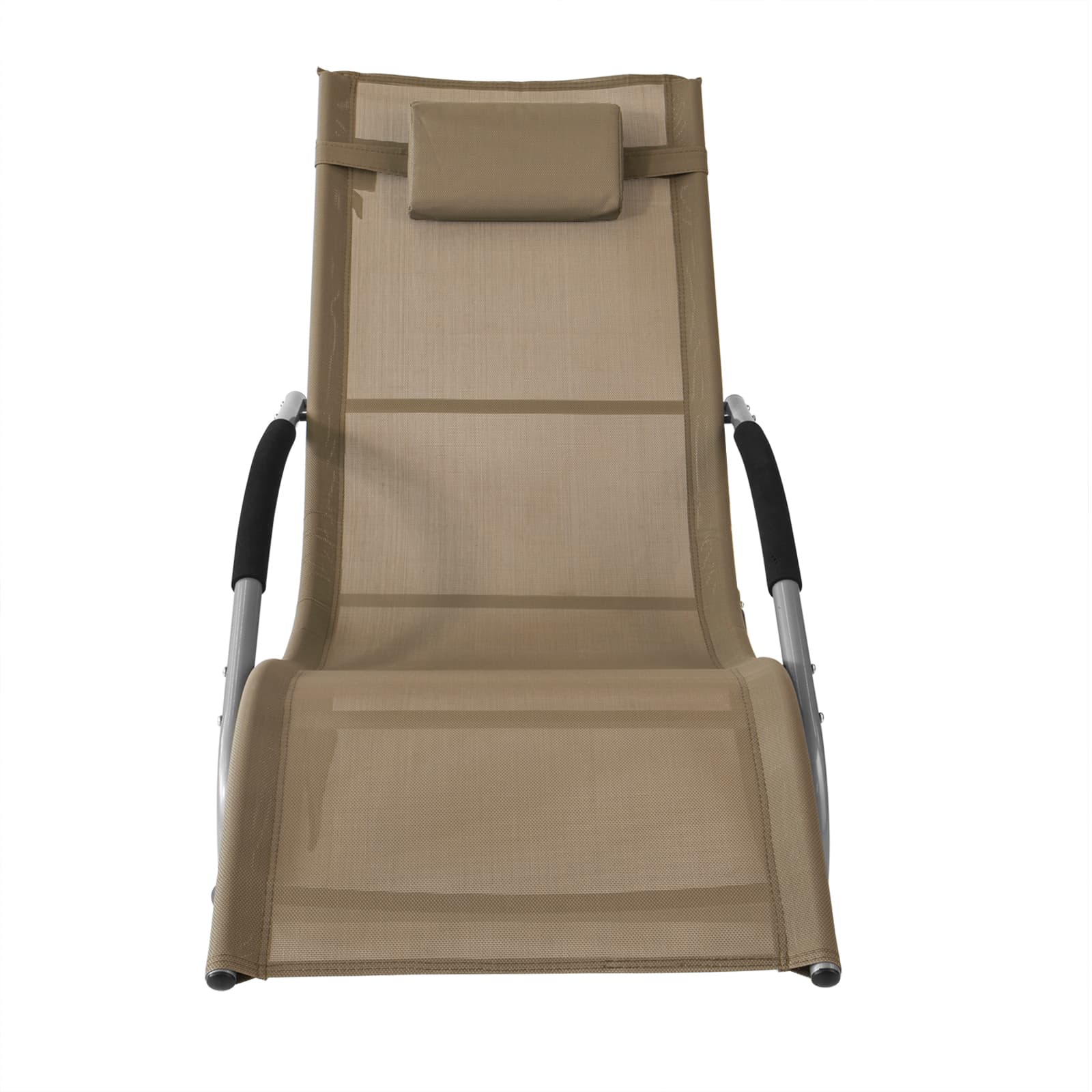 SoBuy Puutarhakeinutuoli OGS28-BR - kestävä metallikehys & ekotekstiili