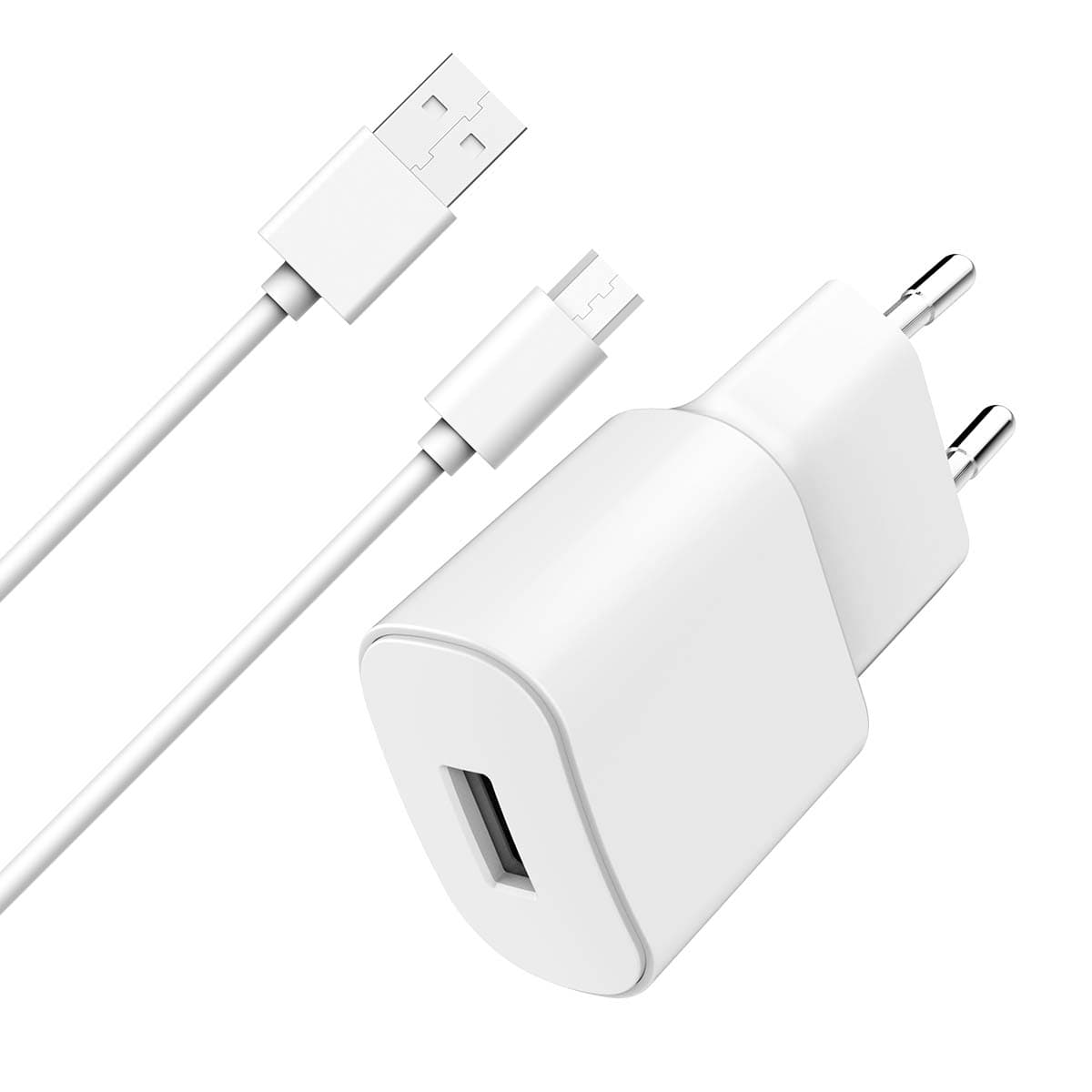 USB A 2.4A verkkolaturi FastCharge + USB A/mikro USB -kaapeli