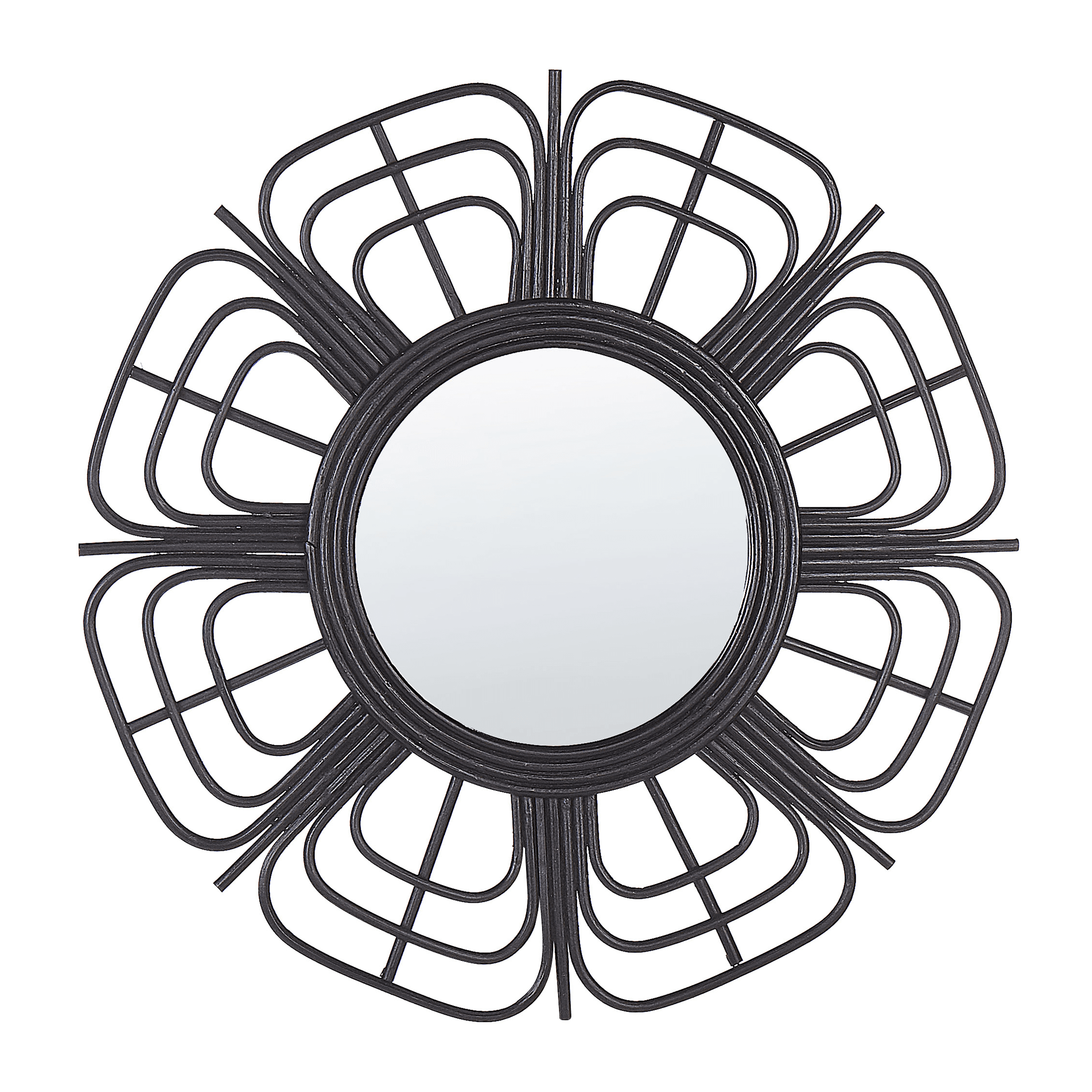 Seinäpeili PASAKU 60 cm 60 cm rottinki Musta