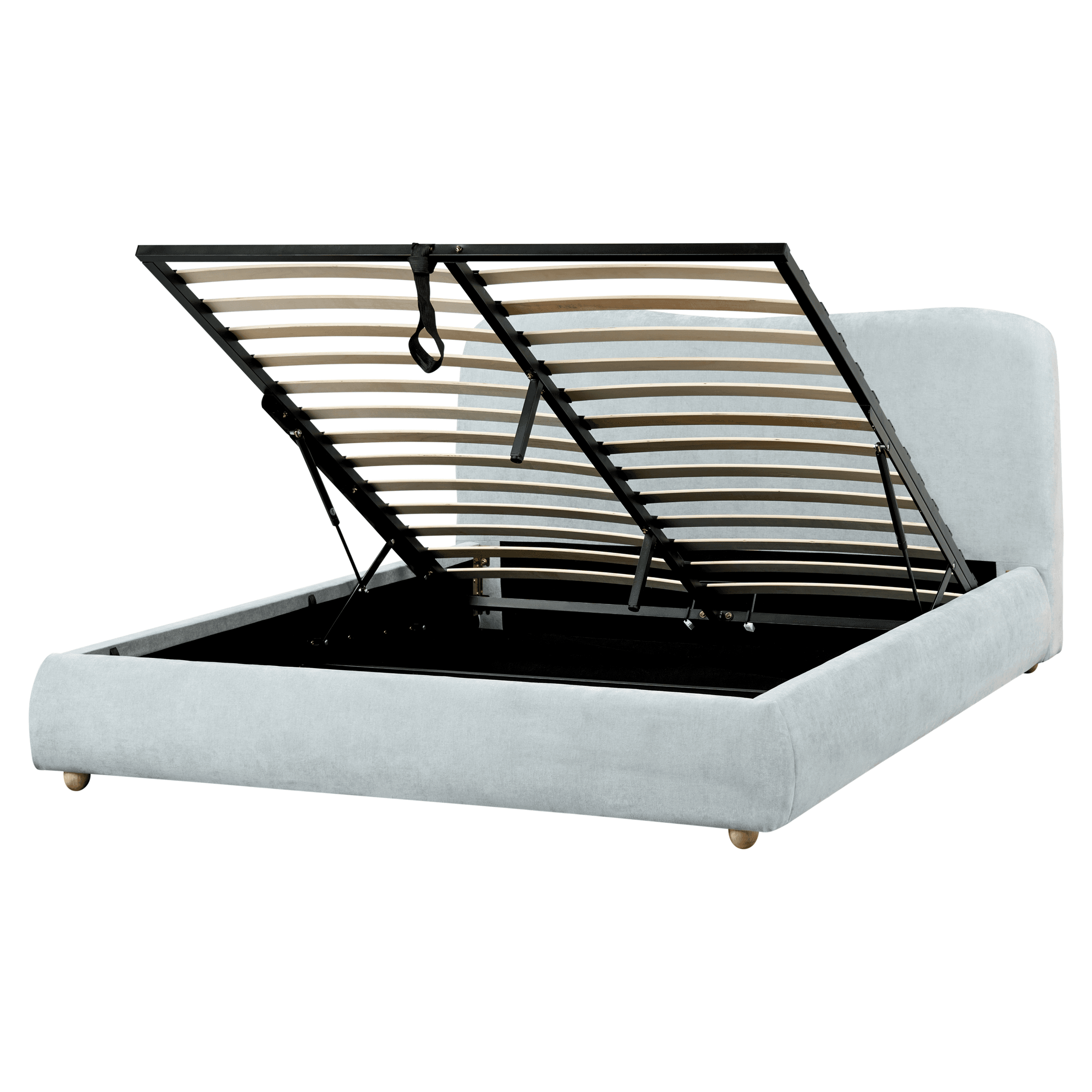 Sänky säilytystilalla kangas BLAGNAC 160 x 200 cm Vaaleansininen