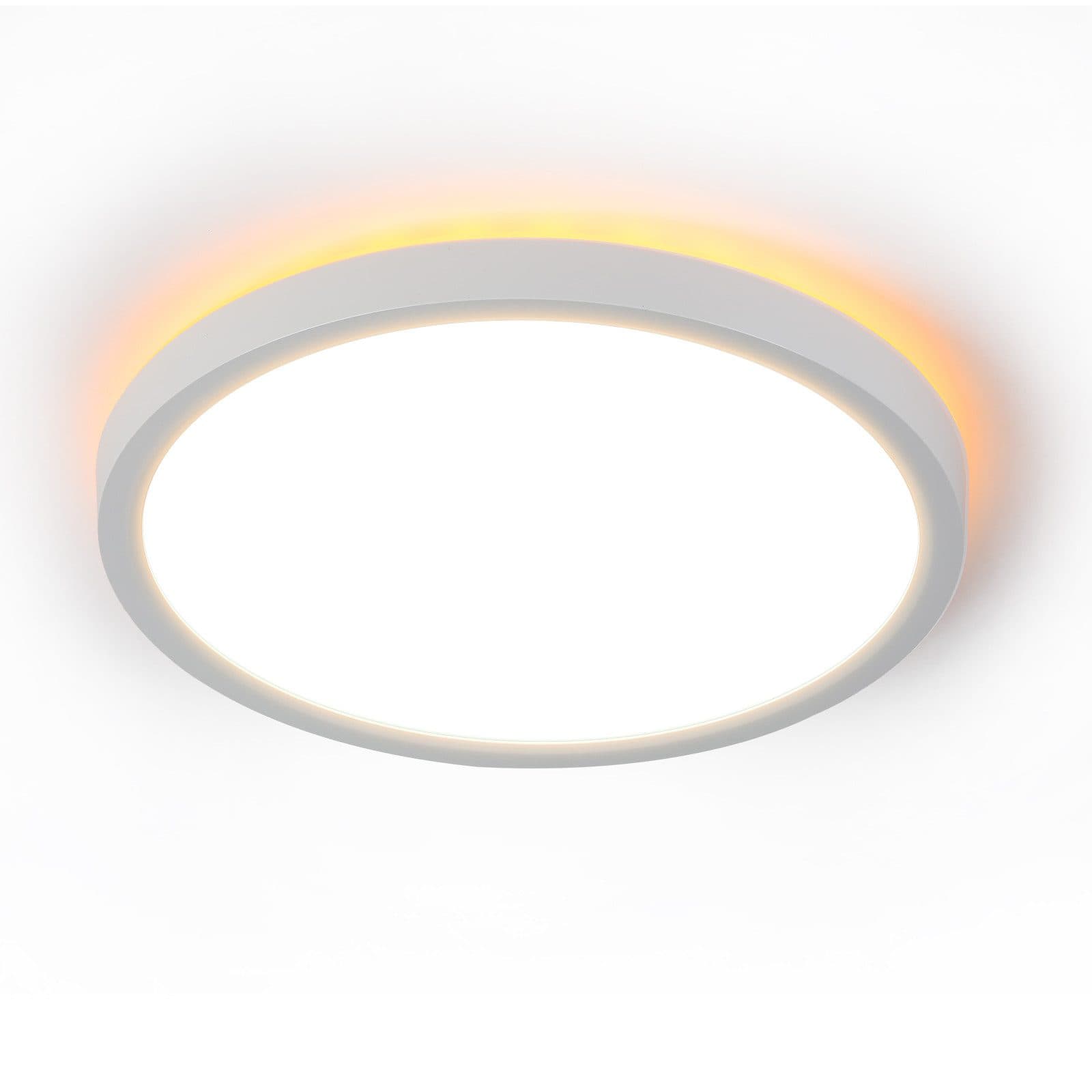 NETTLIFE Musta, himmennettävä, LED - paneeli, 30W, IP44 pyöreä, 28 x 2 5cm, olohuoneen Kattovalaisin, himmennettäväKaukosäätimellä