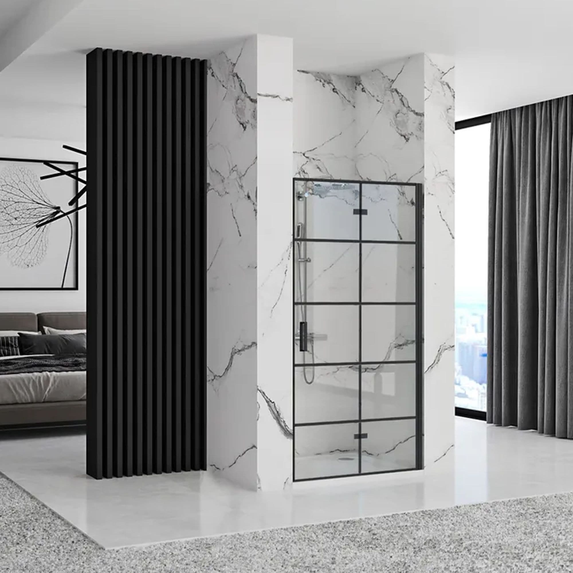 REA suihkuovi MOLIER 90 musta, 2, 3X90X190CM