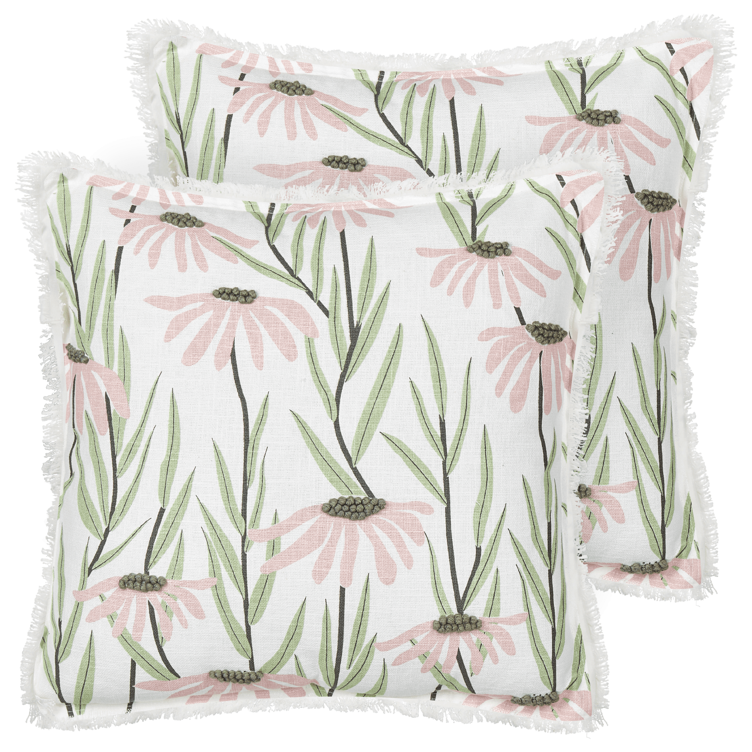 Koristetyynysetti 2 kpl GYNURA puuvilla 45 x 45 cm Monivärinen Kukkakuvio