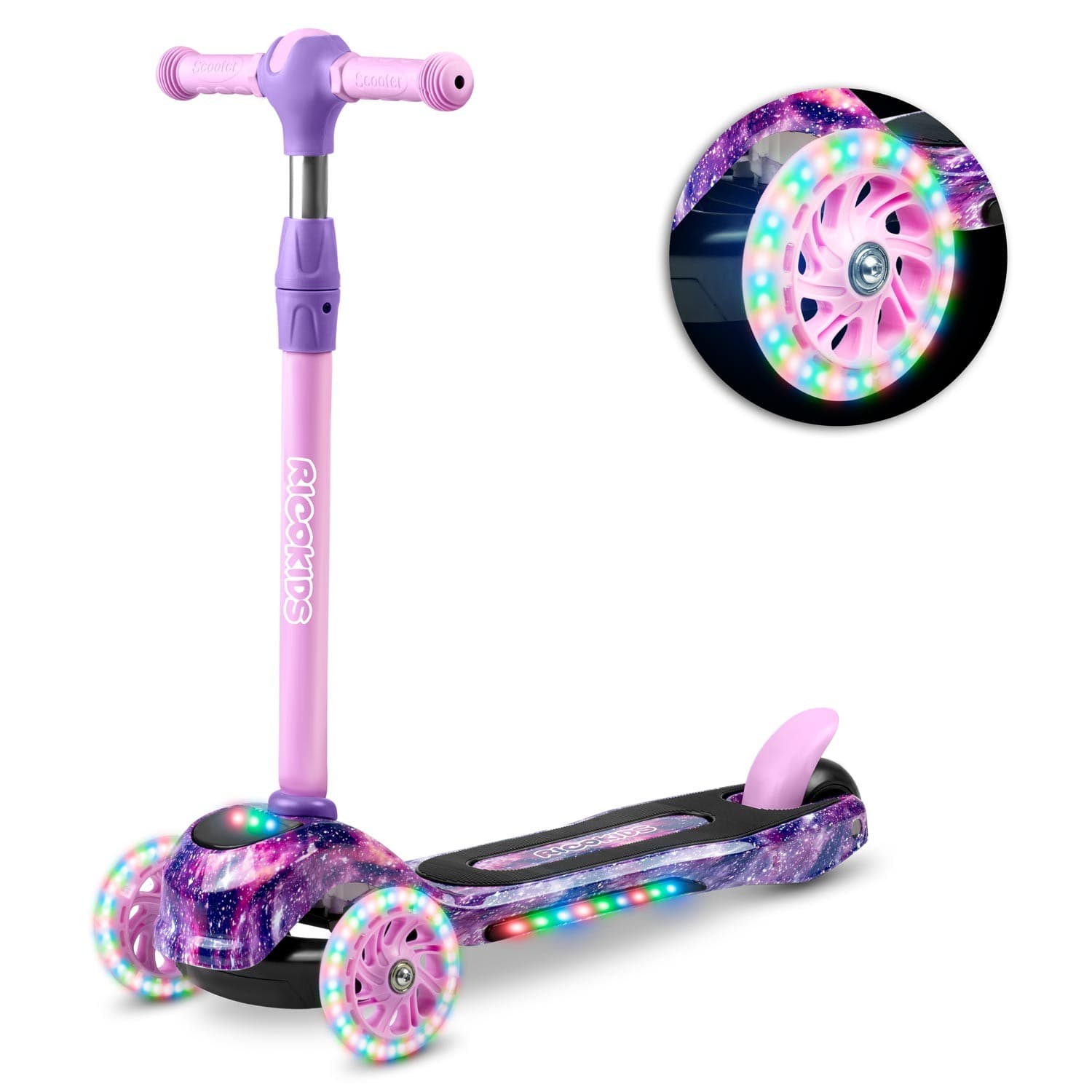 Ricokids Piko kolmipyöräinen potkulauta - pinkki ja violetti